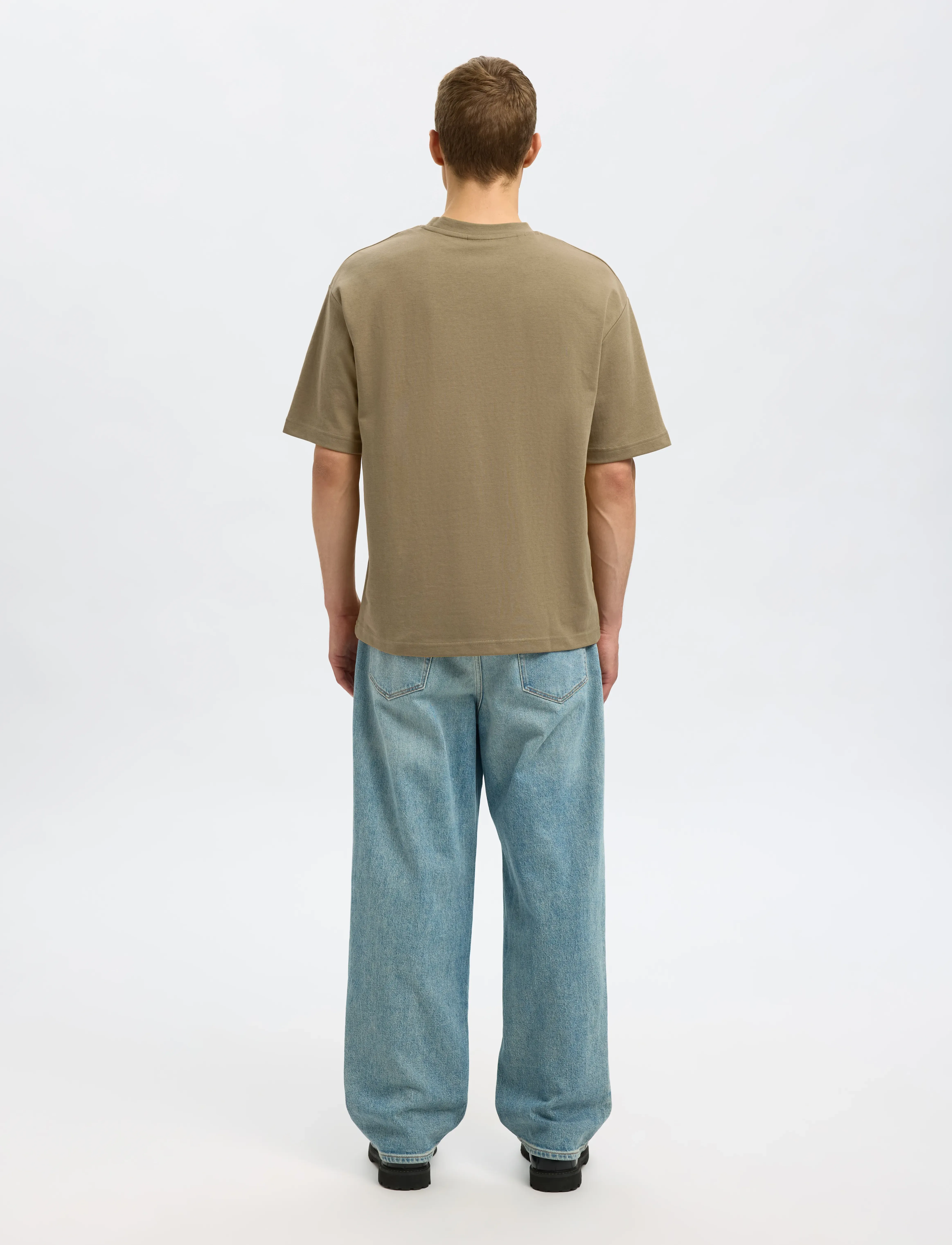 Selected - SLMLOOSEOSCAR SS O-NECK TEE NOOS - kortærmede t-shirts - kelp - 2