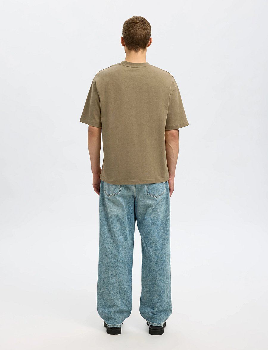 Selected - SLMLOOSEOSCAR SS O-NECK TEE NOOS - kurzärmelige t-shirts - kelp - 2