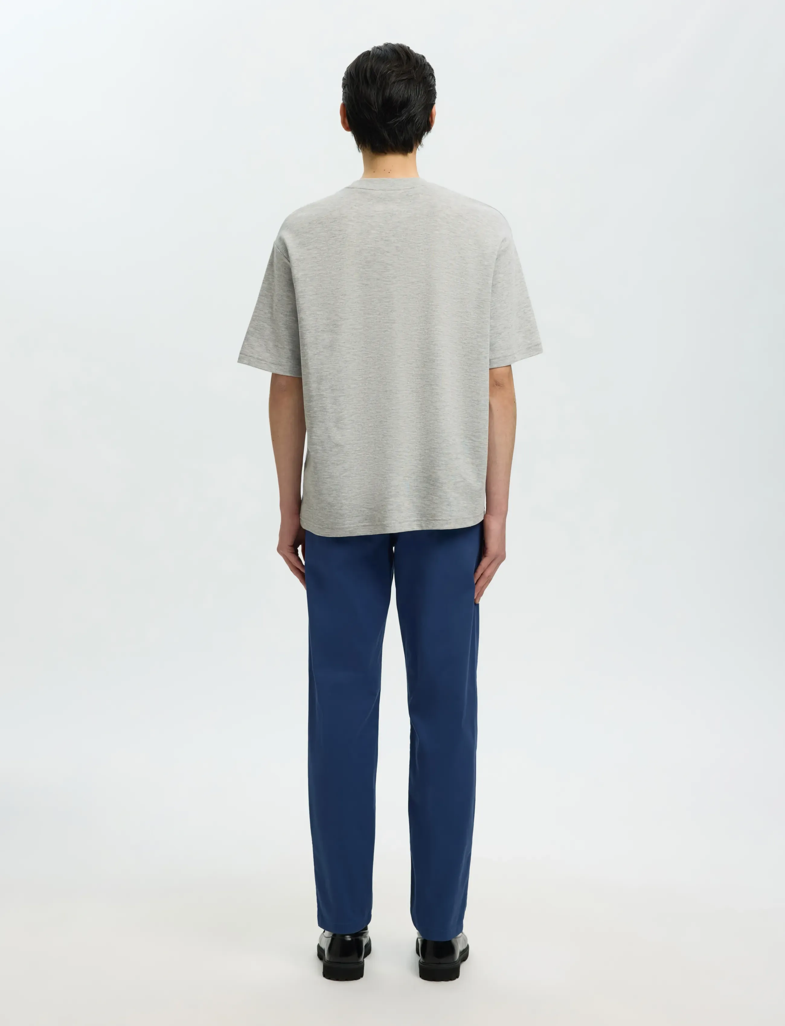 Selected - SLMLOOSEOSCAR SS O-NECK TEE NOOS - kortærmede t-shirts - light grey melange - 2