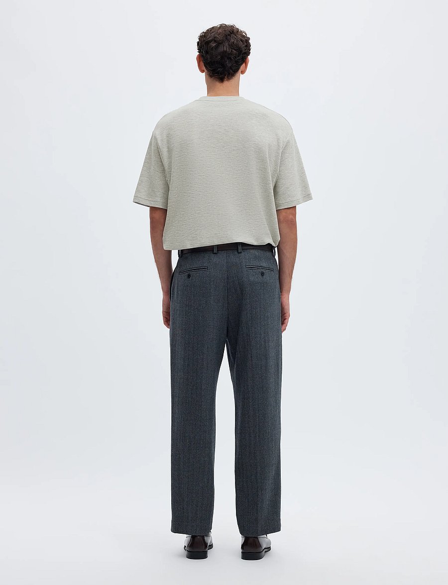 Selected - SLMLOOSEOSCAR SS O-NECK TEE NOOS - kurzärmelige t-shirts - light grey melange - 2