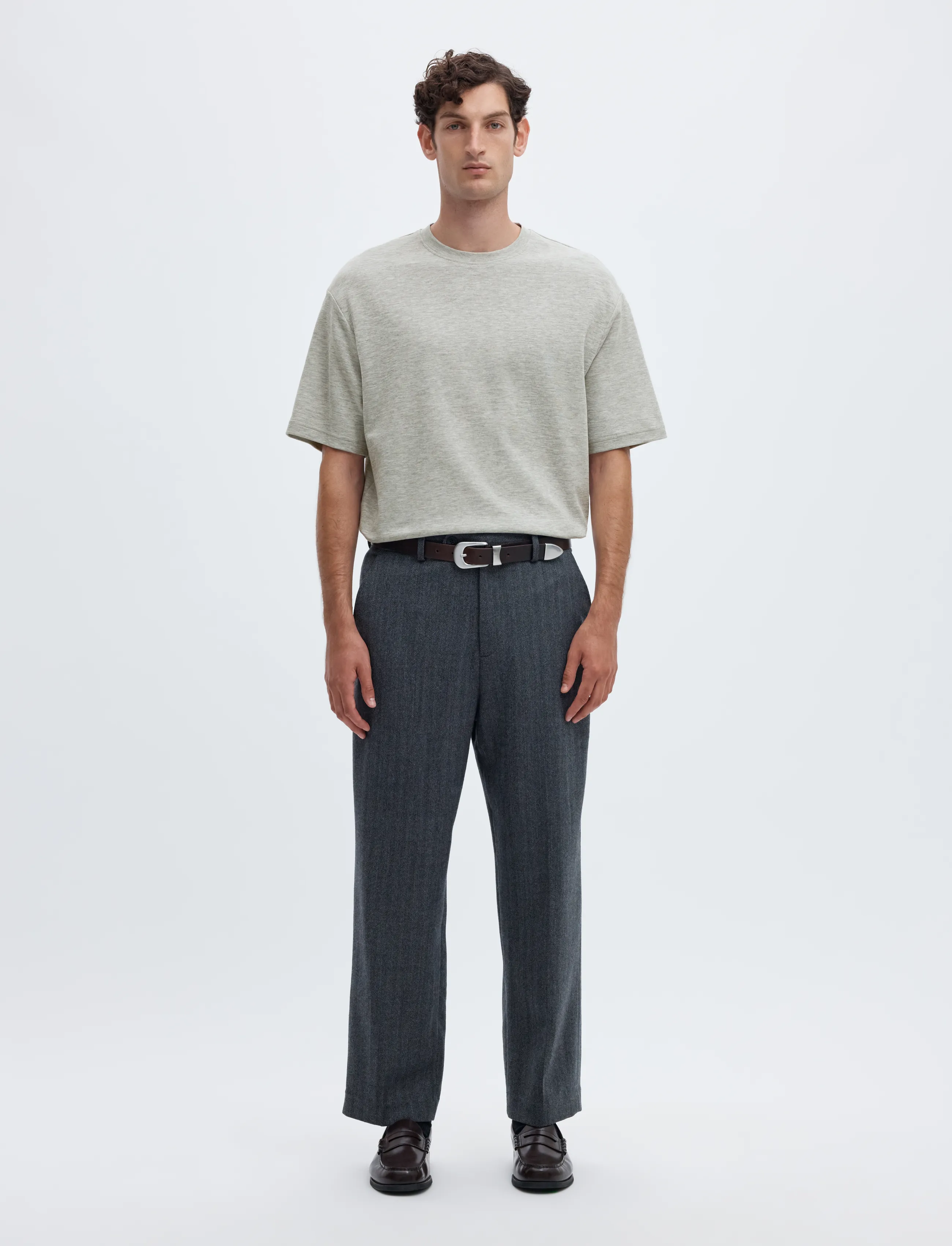 Selected - SLMLOOSEOSCAR SS O-NECK TEE NOOS - kortærmede t-shirts - light grey melange - 3