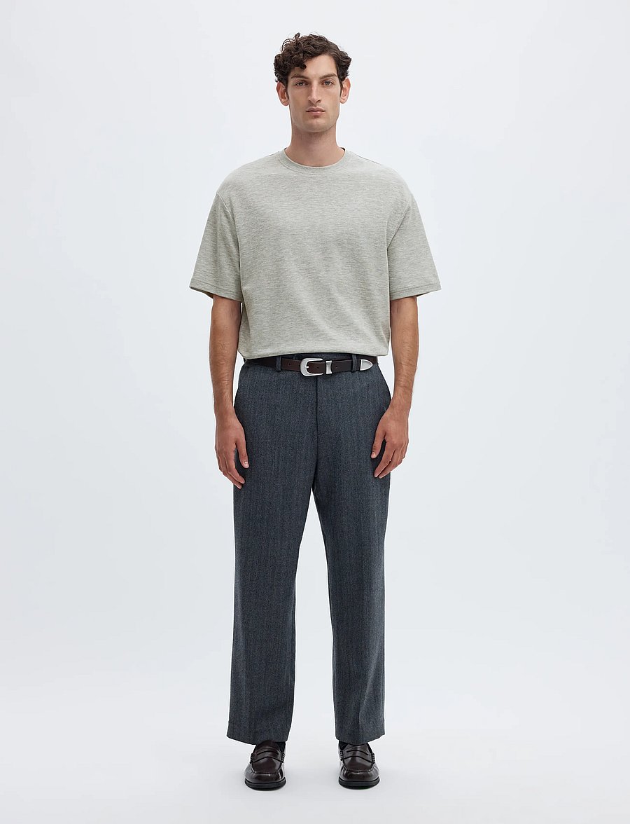 Selected - SLMLOOSEOSCAR SS O-NECK TEE NOOS - kurzärmelige t-shirts - light grey melange - 3