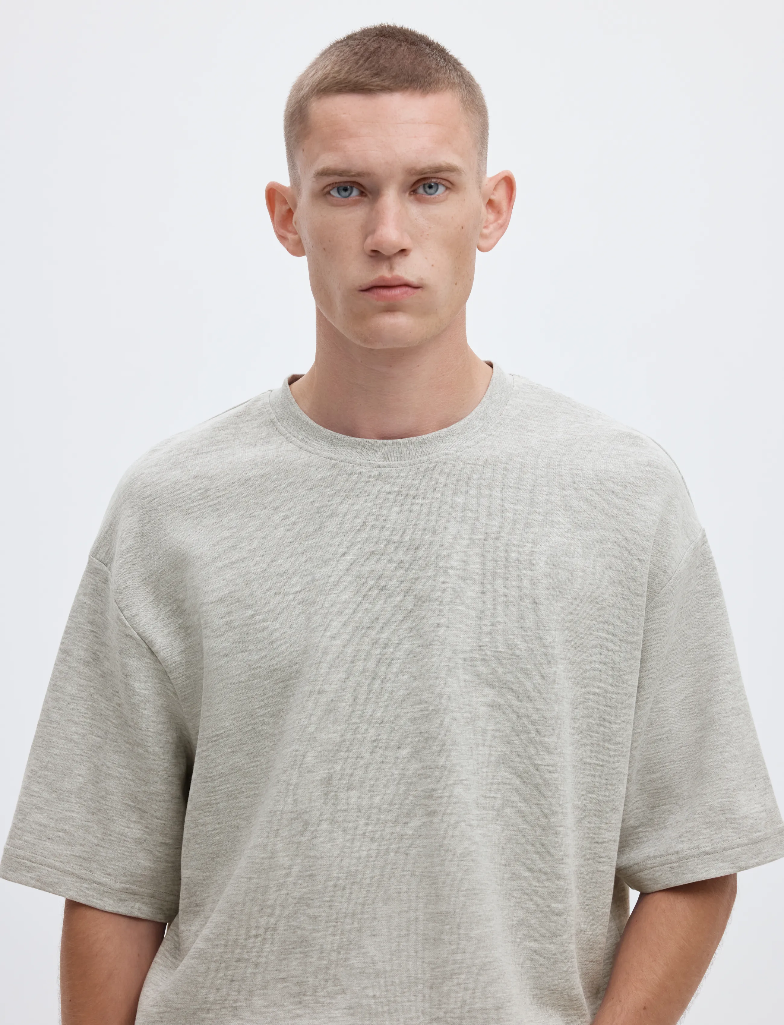 Selected - SLMLOOSEOSCAR SS O-NECK TEE NOOS - efterårstøj - light grey melange - 4