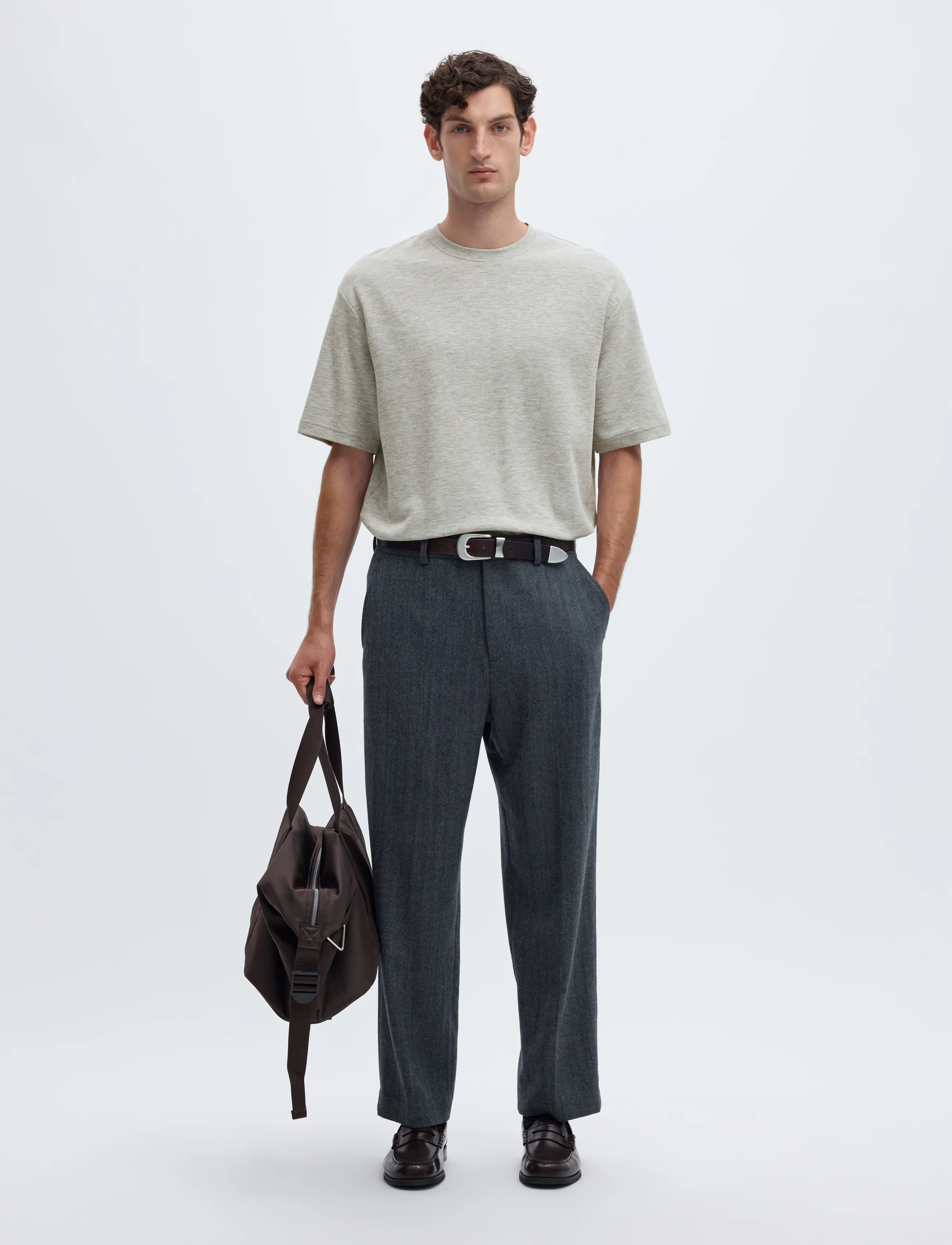 Selected - SLMLOOSEOSCAR SS O-NECK TEE NOOS - kortærmede t-shirts - light grey melange - 5