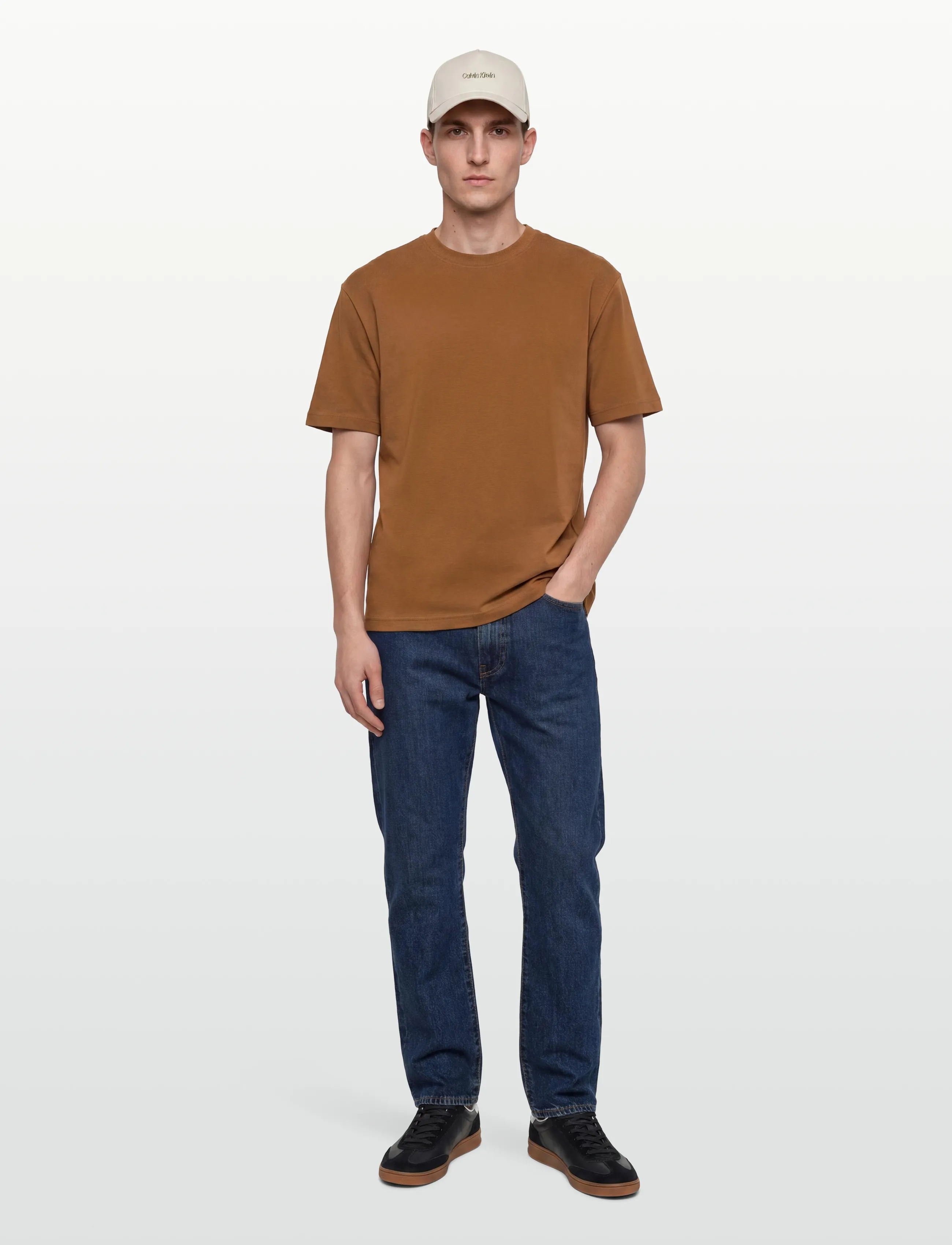 Selected SLMLOOSEOSCAR SS O-NECK TEE NOOS - T-särgid - MONKS ROBE / brown