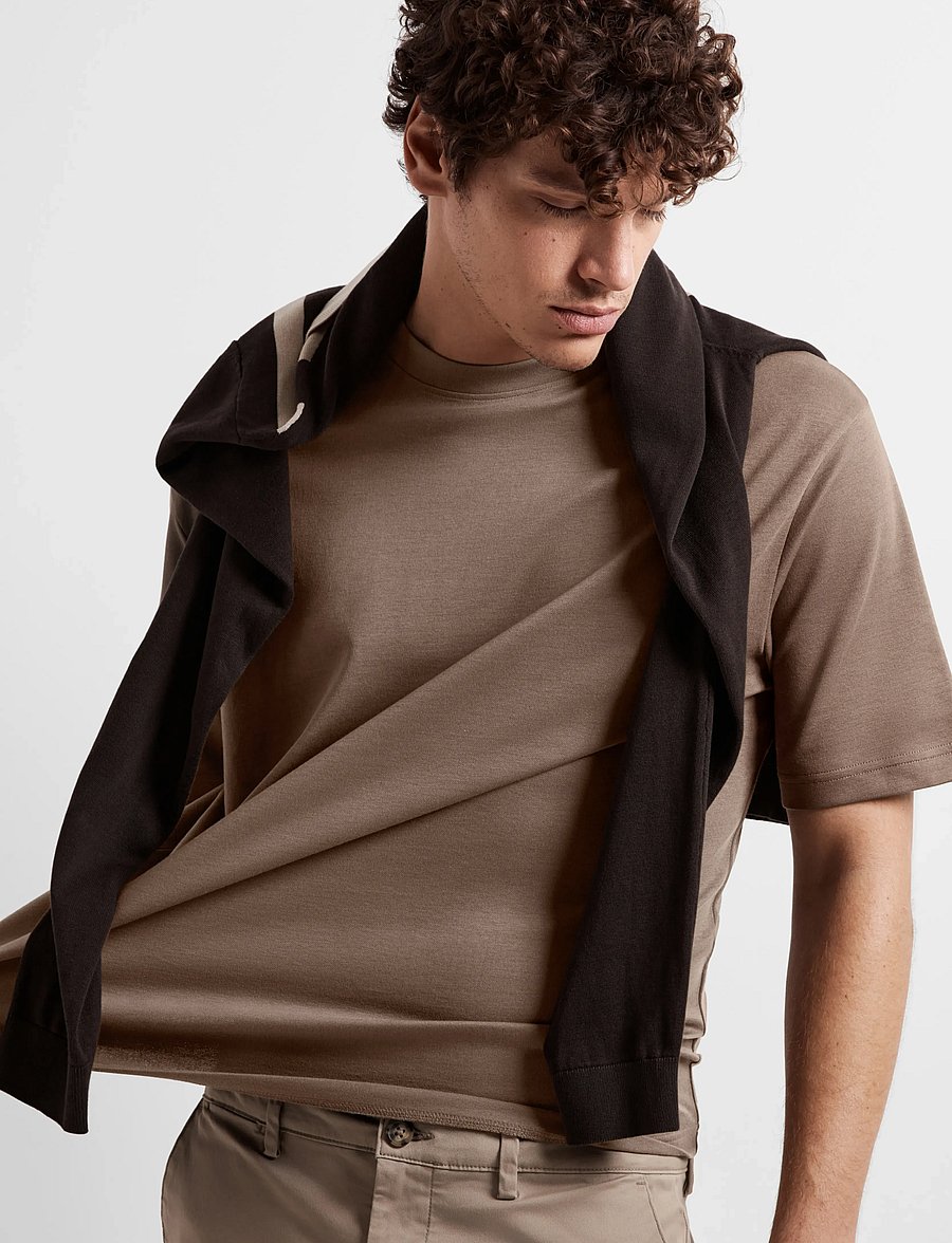 Selected - SLMLOOSEOSCAR SS O-NECK TEE NOOS - kurzärmelige t-shirts - morel - 5