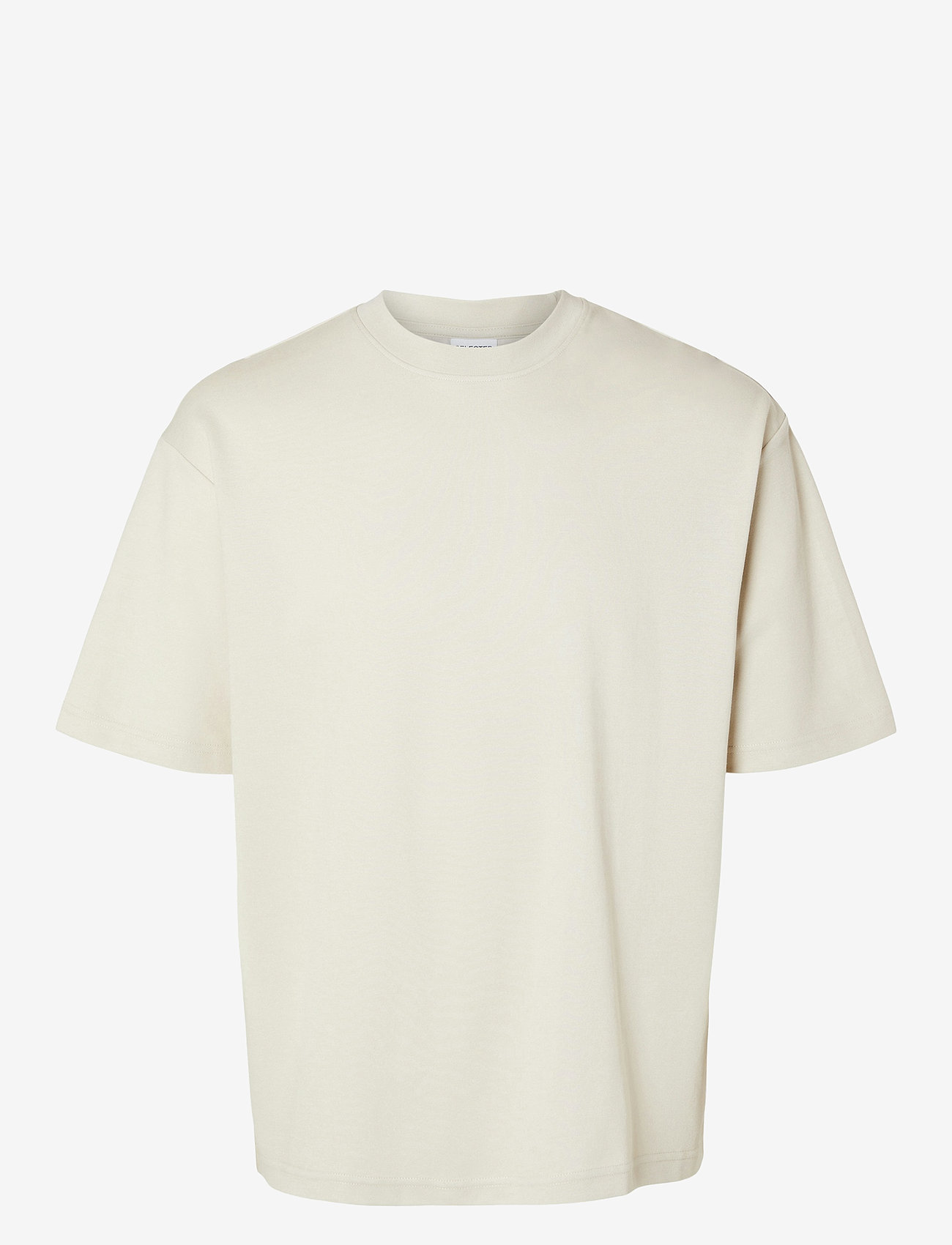 Selected - SLHLOOSEOSCAR SS O-NECK TEE NOOS - kurzärmelig - oatmeal - 1