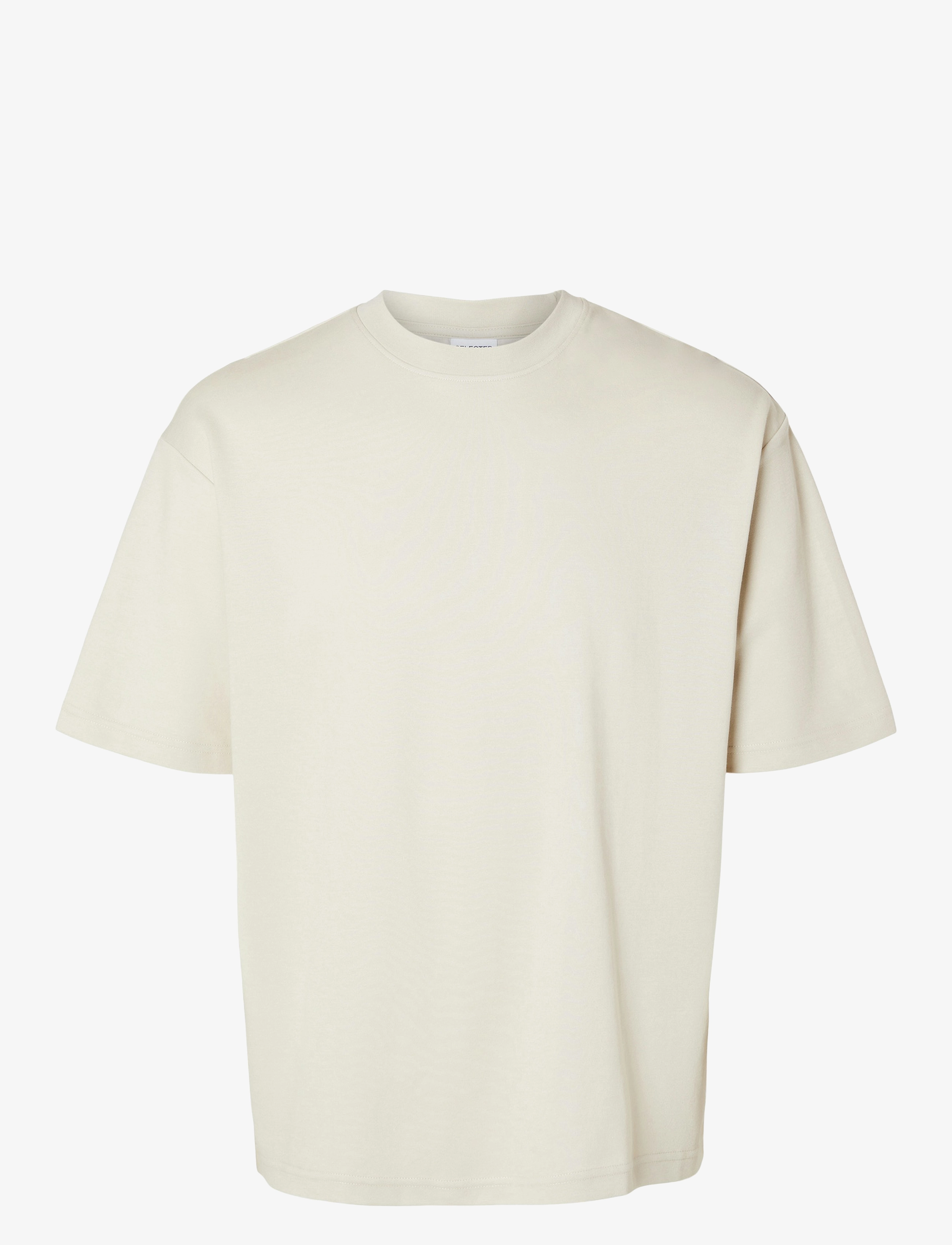Selected - SLMLOOSEOSCAR SS O-NECK TEE NOOS - laveste priser - oatmeal - 1