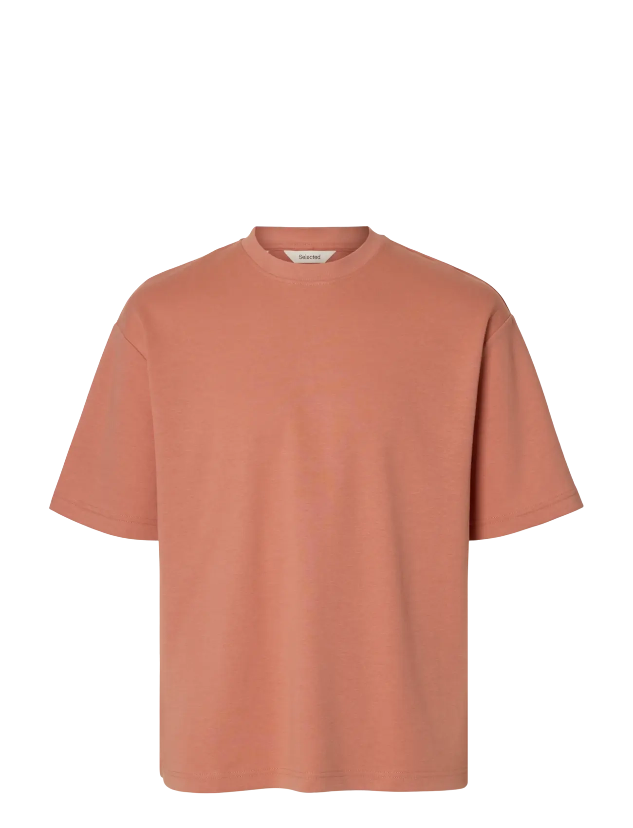 Selected SLMLOOSEOSCAR SS O-NECK TEE NOOS - T-shirts - ROSE DAWN / coral
