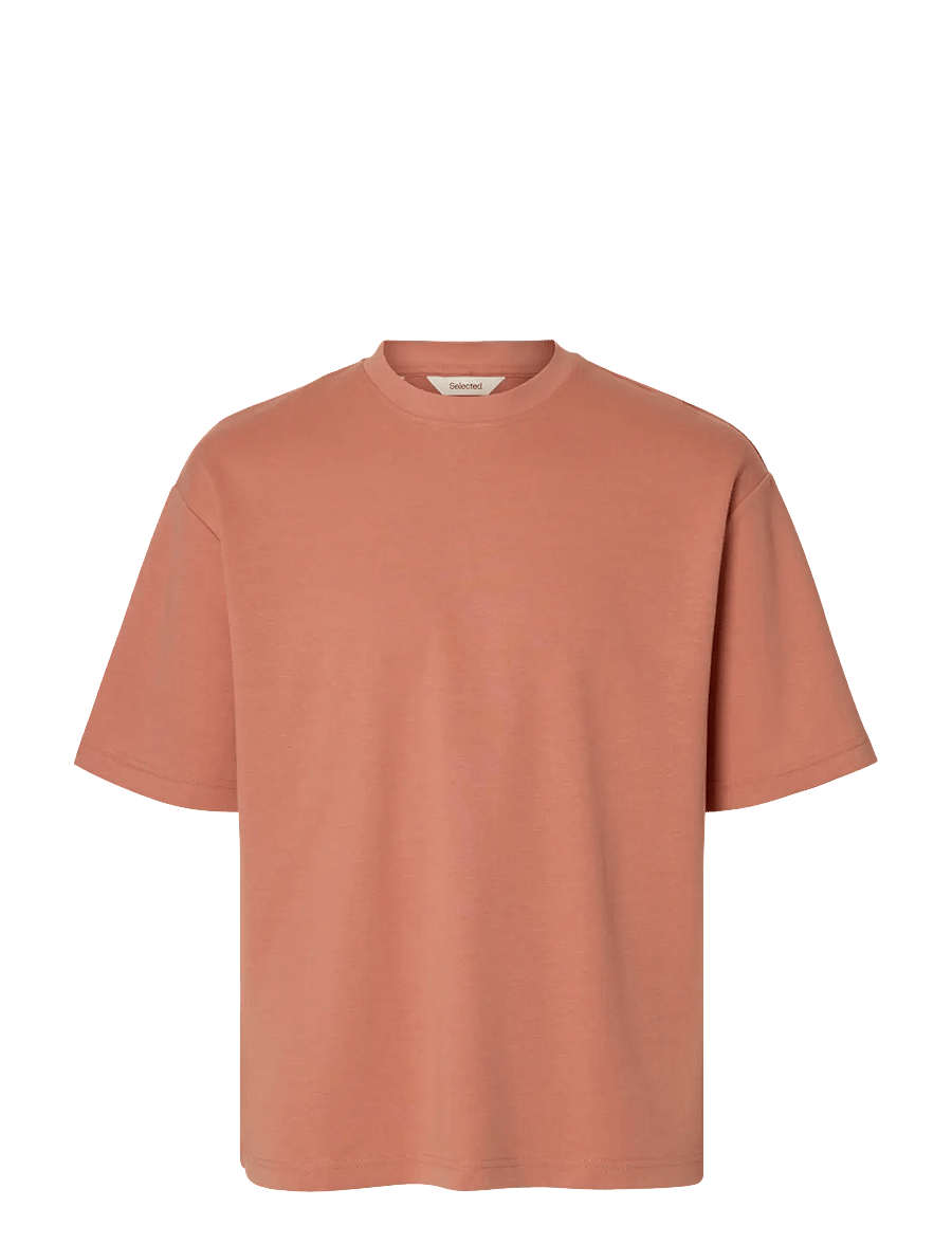 Selected - SLMLOOSEOSCAR SS O-NECK TEE NOOS - kurzärmelige t-shirts - rose dawn - 1