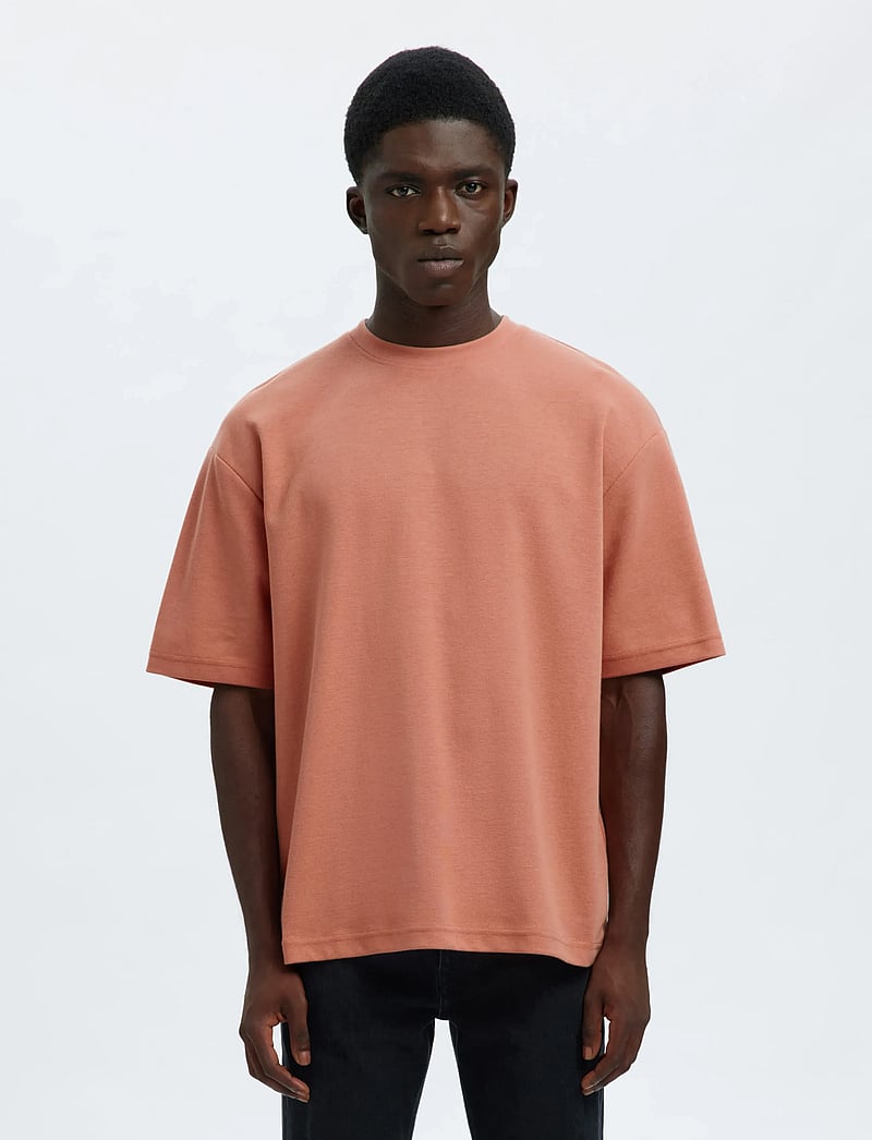 Selected - SLHLOOSEOSCAR SS O-NECK TEE NOOS - kurzärmelig - rose dawn - 0