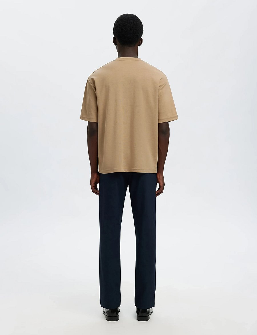 Selected - SLMLOOSEOSCAR SS O-NECK TEE NOOS - kurzärmelige t-shirts - savannah tan - 2