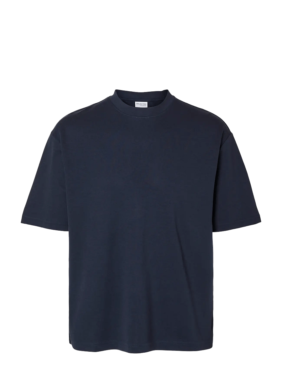 Selected - SLMLOOSEOSCAR SS O-NECK TEE NOOS - kurzärmelige t-shirts - sky captain - 1