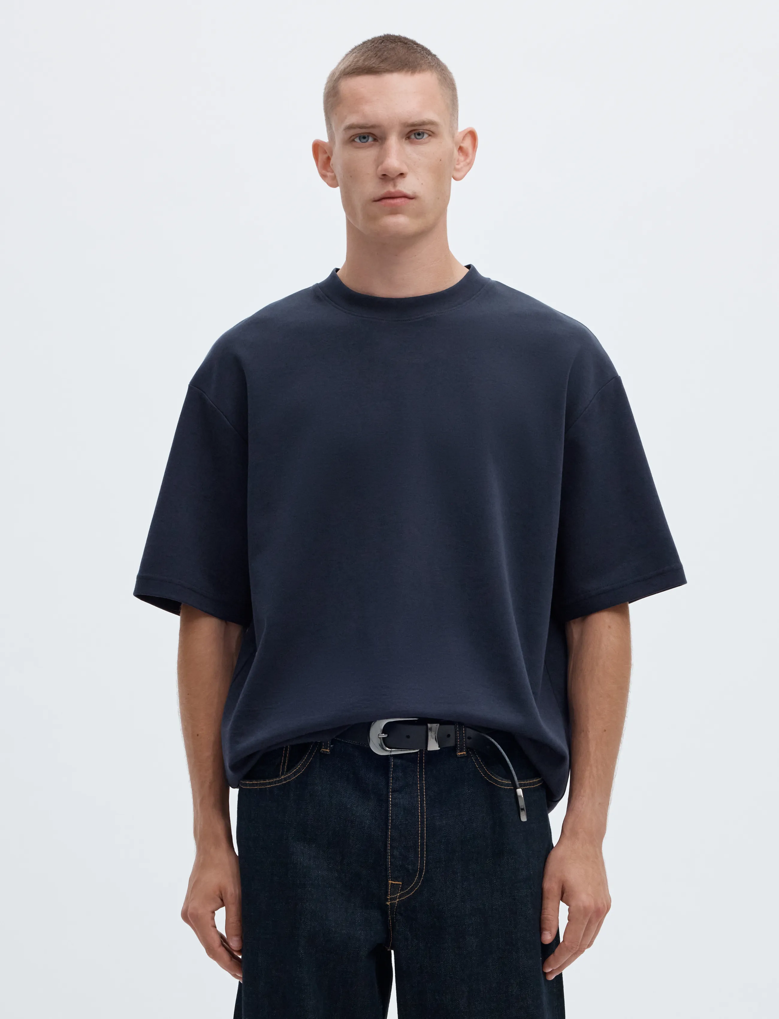 Selected SLMLOOSEOSCAR SS O-NECK TEE NOOS - Kurzärmelige T-Shirts - SKY CAPTAIN / navy
