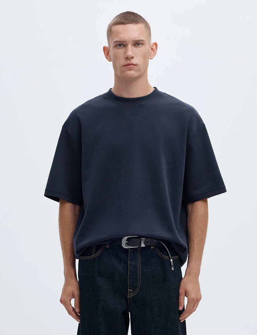Selected - SLMLOOSEOSCAR SS O-NECK TEE NOOS - short-sleeved t-shirts - sky captain - 0