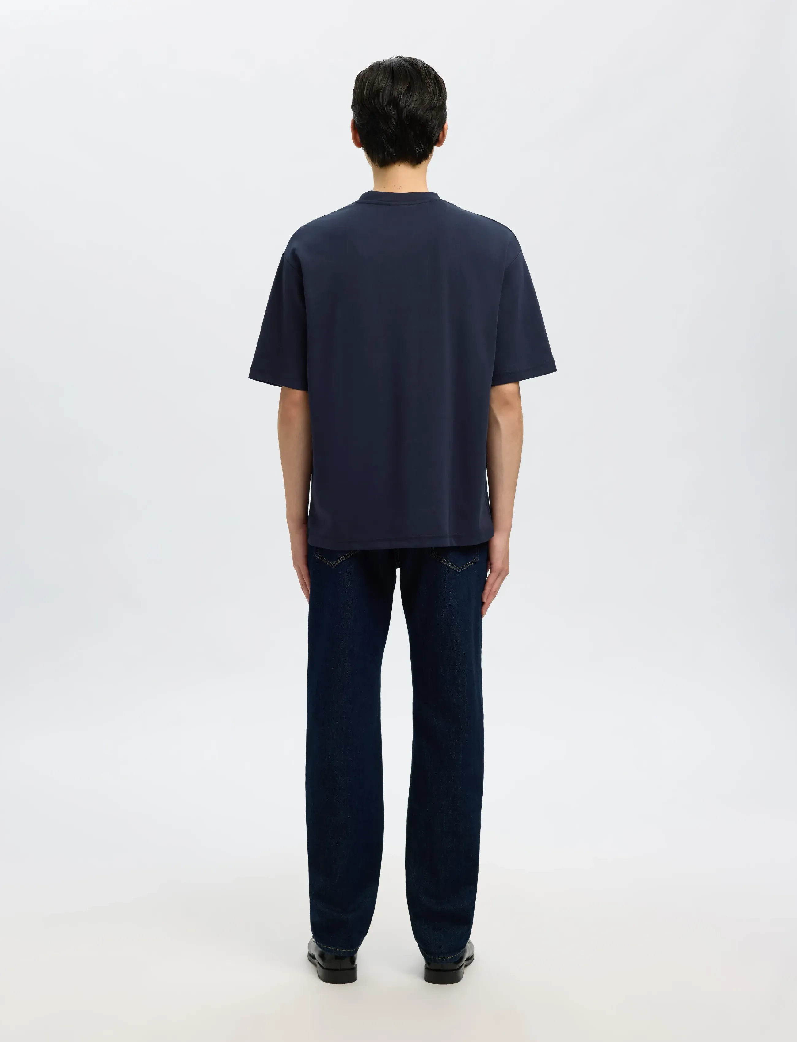 Selected - SLMLOOSEOSCAR SS O-NECK TEE NOOS - kortærmede t-shirts - sky captain - 2