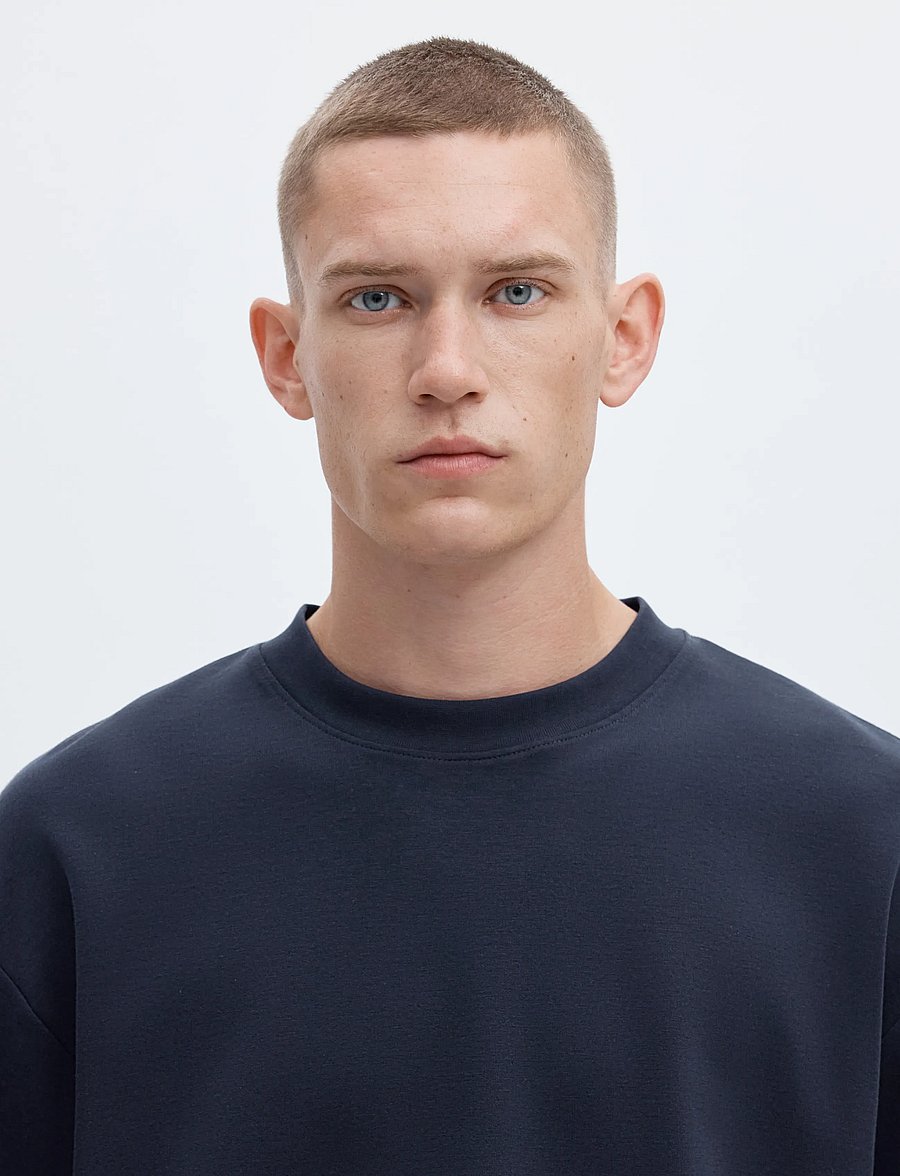 Selected - SLMLOOSEOSCAR SS O-NECK TEE NOOS - short-sleeved t-shirts - sky captain - 4