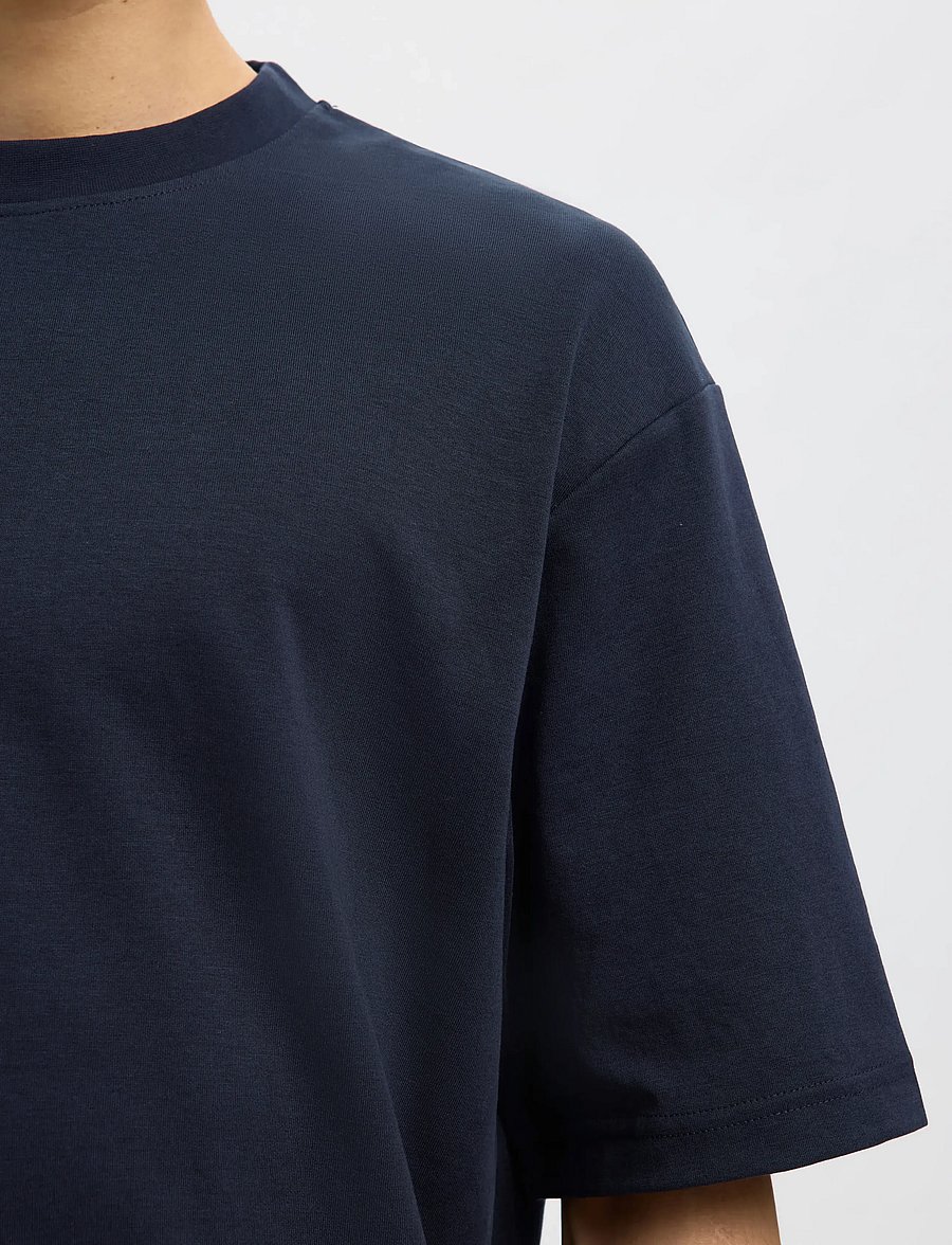 Selected - SLMLOOSEOSCAR SS O-NECK TEE NOOS - kurzärmelige t-shirts - sky captain - 5