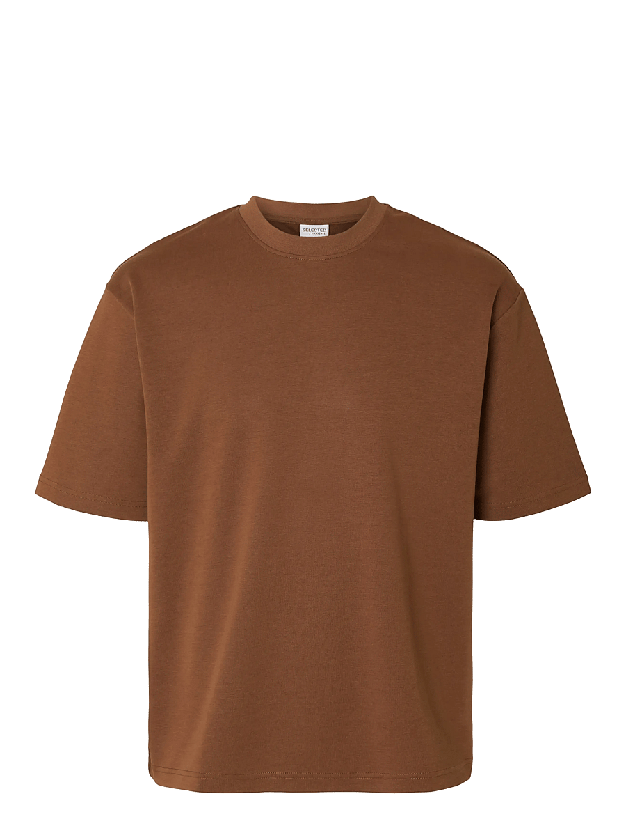 Selected - SLMLOOSEOSCAR SS O-NECK TEE NOOS - kurzärmelige t-shirts - soft silt - 1