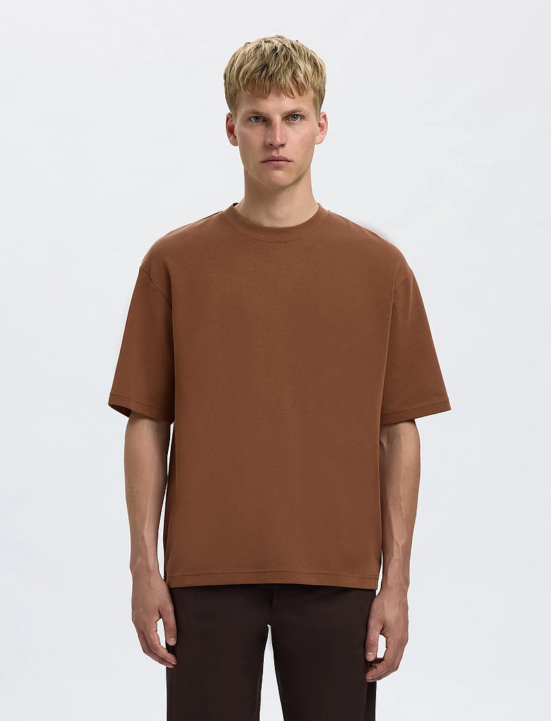 Selected - SLHLOOSEOSCAR SS O-NECK TEE NOOS - kurzärmelig - soft silt - 0