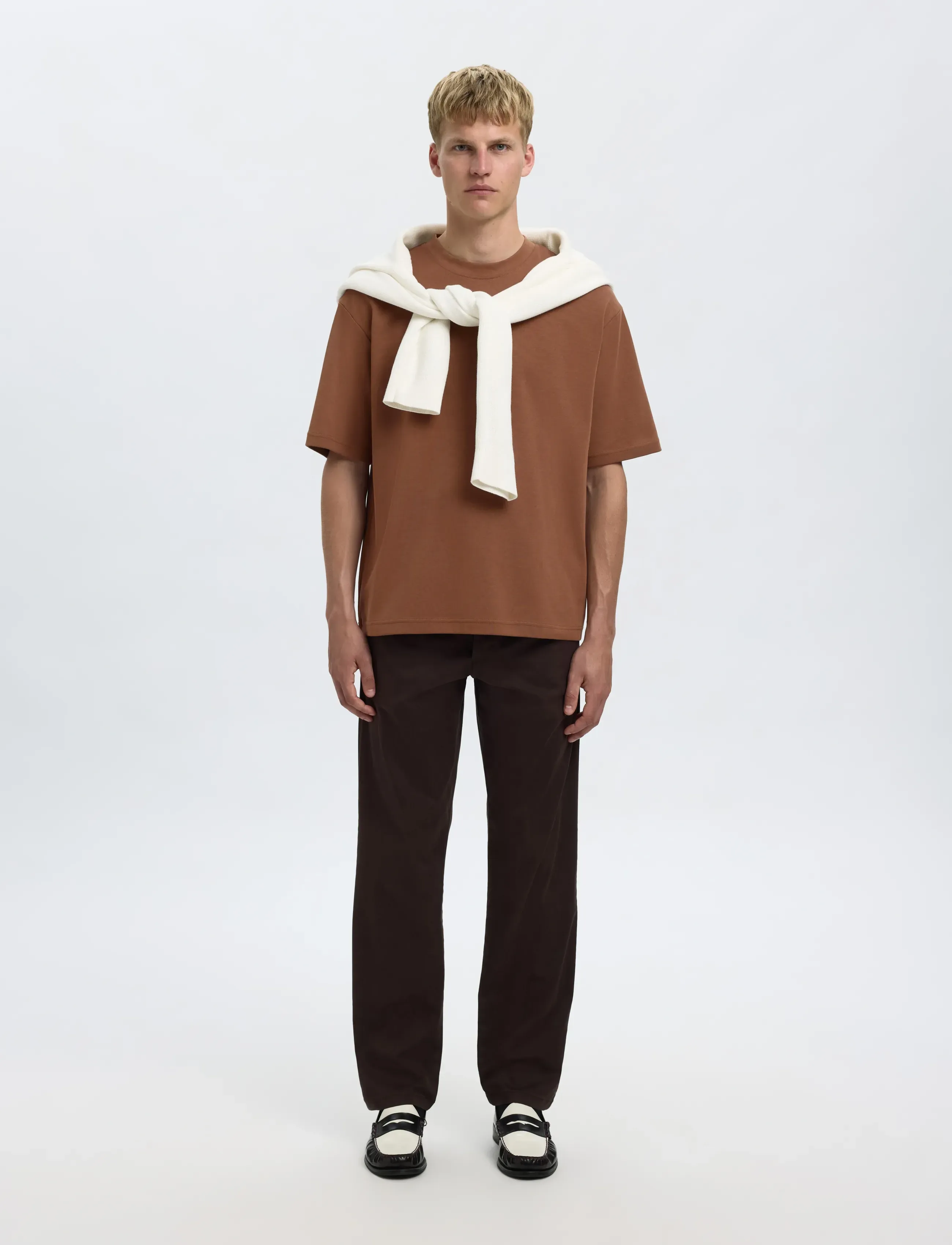 Selected - SLMLOOSEOSCAR SS O-NECK TEE NOOS - kortærmede t-shirts - soft silt - 3