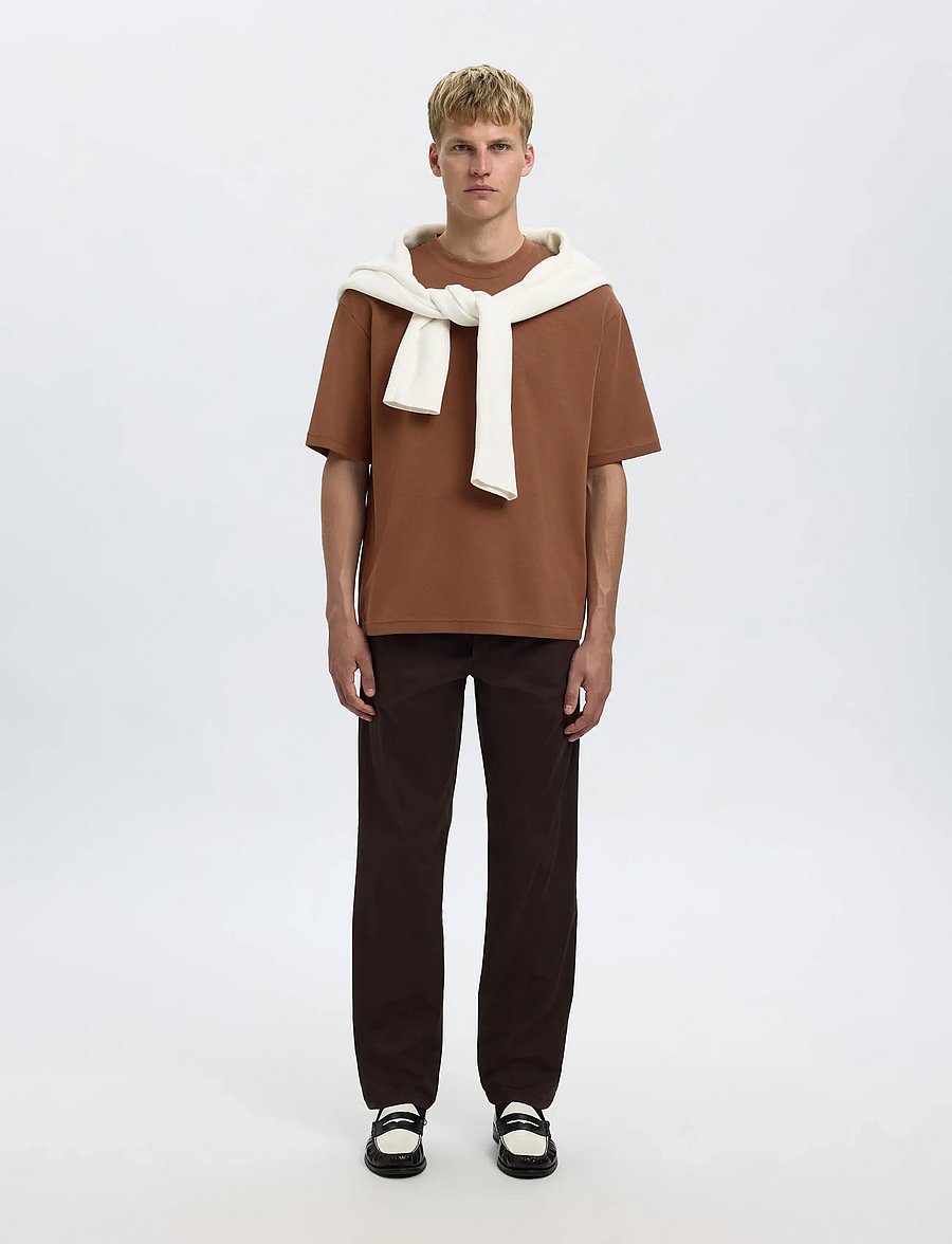 Selected - SLMLOOSEOSCAR SS O-NECK TEE NOOS - kurzärmelige t-shirts - soft silt - 3