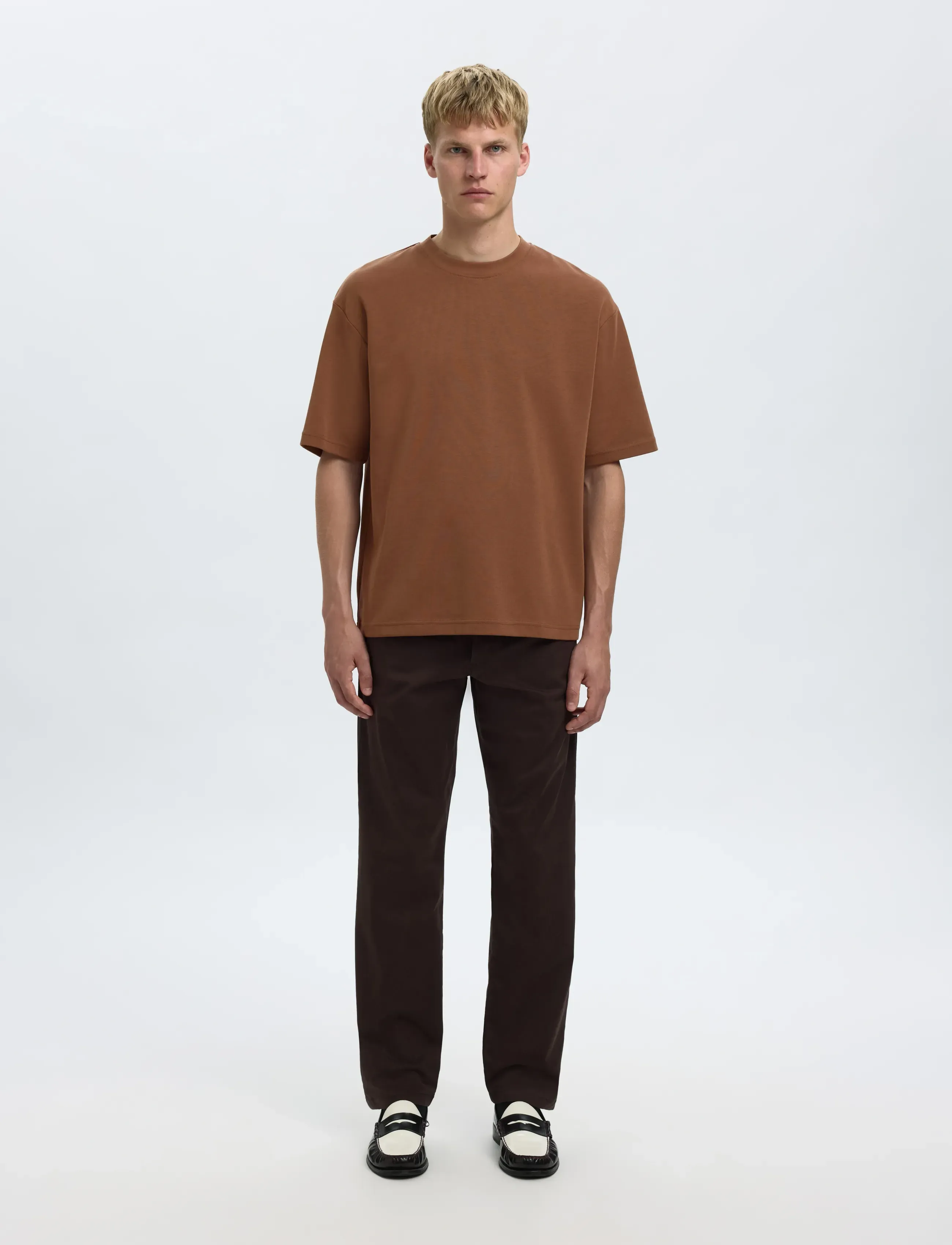 Selected - SLMLOOSEOSCAR SS O-NECK TEE NOOS - kortærmede t-shirts - soft silt - 4