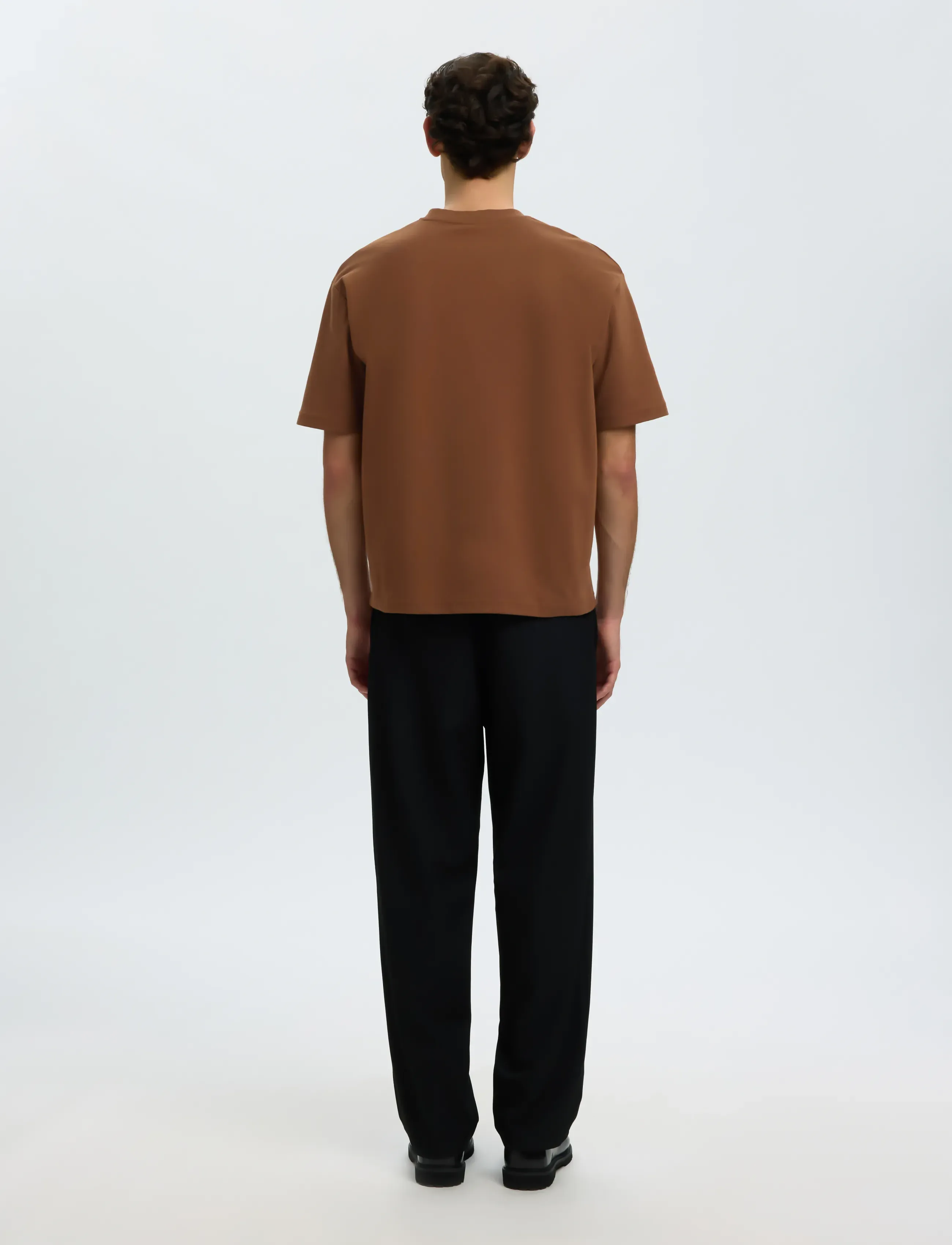 Selected - SLMLOOSEOSCAR SS O-NECK TEE NOOS - kortærmede t-shirts - toffee - 2