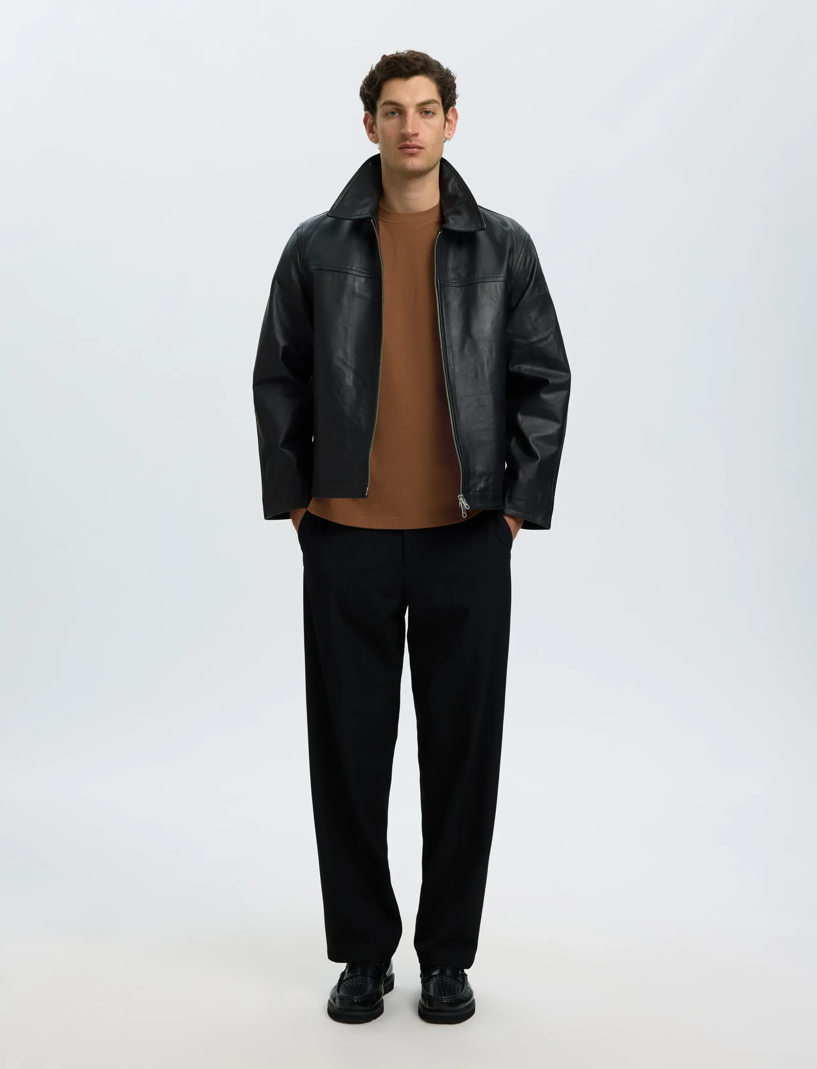 Selected - SLMLOOSEOSCAR SS O-NECK TEE NOOS - kortærmede t-shirts - toffee - 5