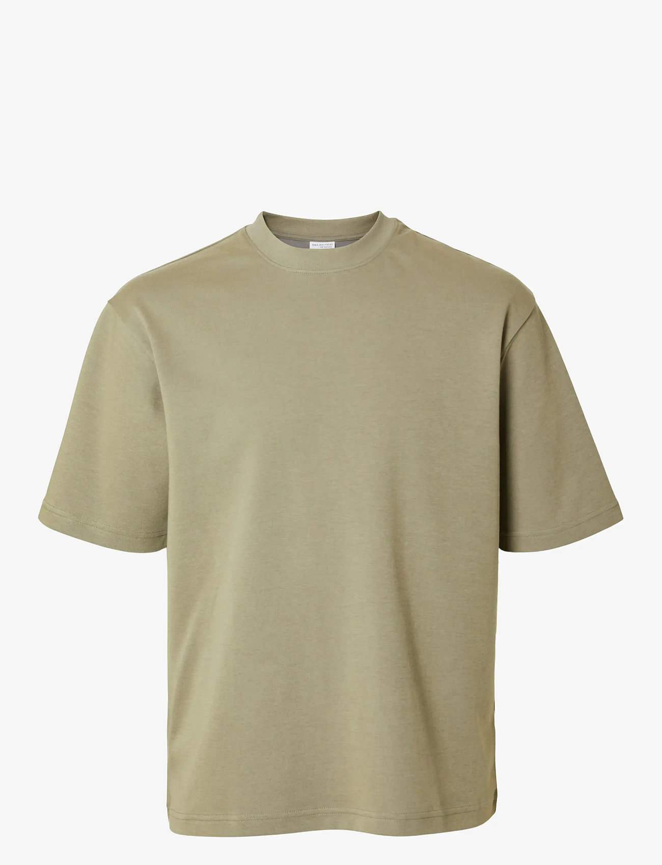 Selected - SLMLOOSEOSCAR SS O-NECK TEE NOOS - kurzärmelig - vetiver - 1