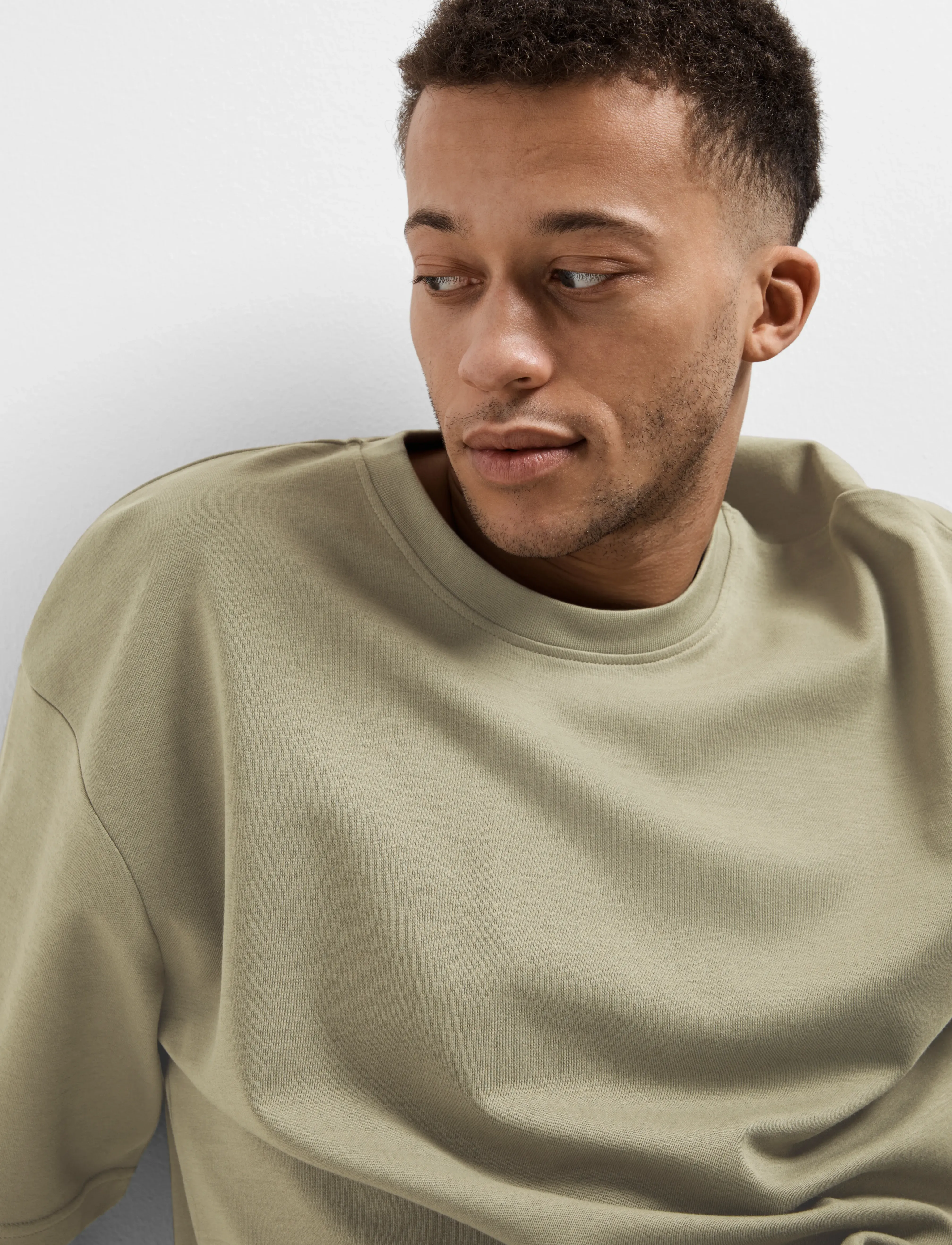 Selected - SLMLOOSEOSCAR SS O-NECK TEE NOOS - kortærmede t-shirts - vetiver - 3