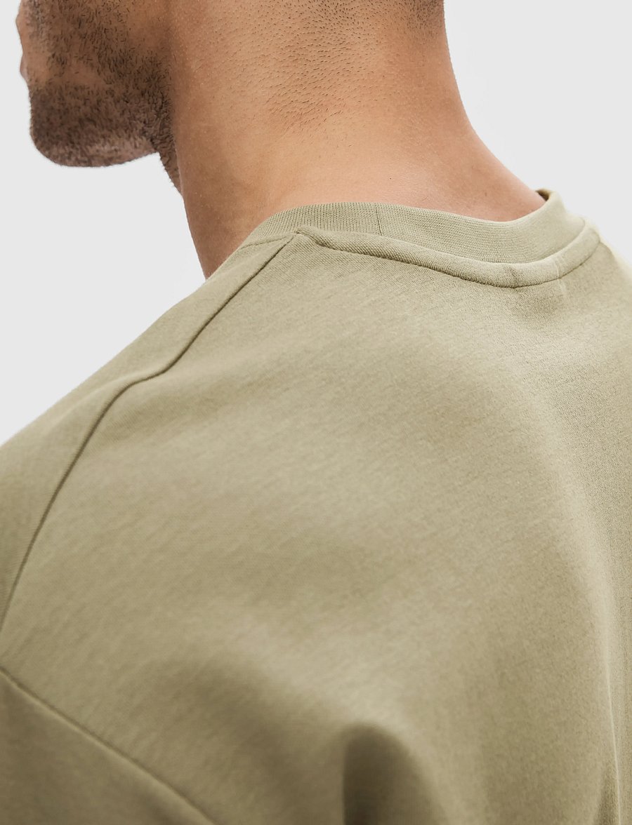 Selected - SLMLOOSEOSCAR SS O-NECK TEE NOOS - kurzärmelige t-shirts - vetiver - 4