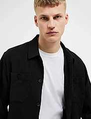 Selected Homme - SLHBRODY-LINEN OVERSHIRT LS - mehed - black - 5