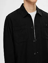 Selected Homme - SLHBRODY-LINEN OVERSHIRT LS - overshirts - black - 6