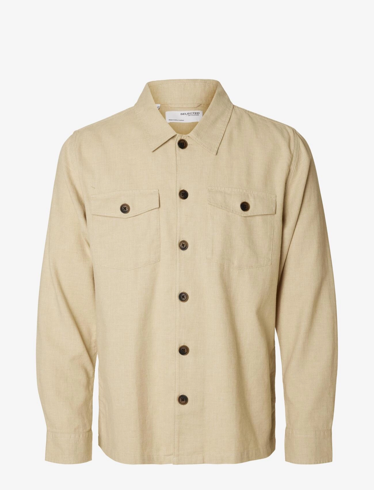 SLHBRODY-LINEN OVERSHIRT LS - INCENSE