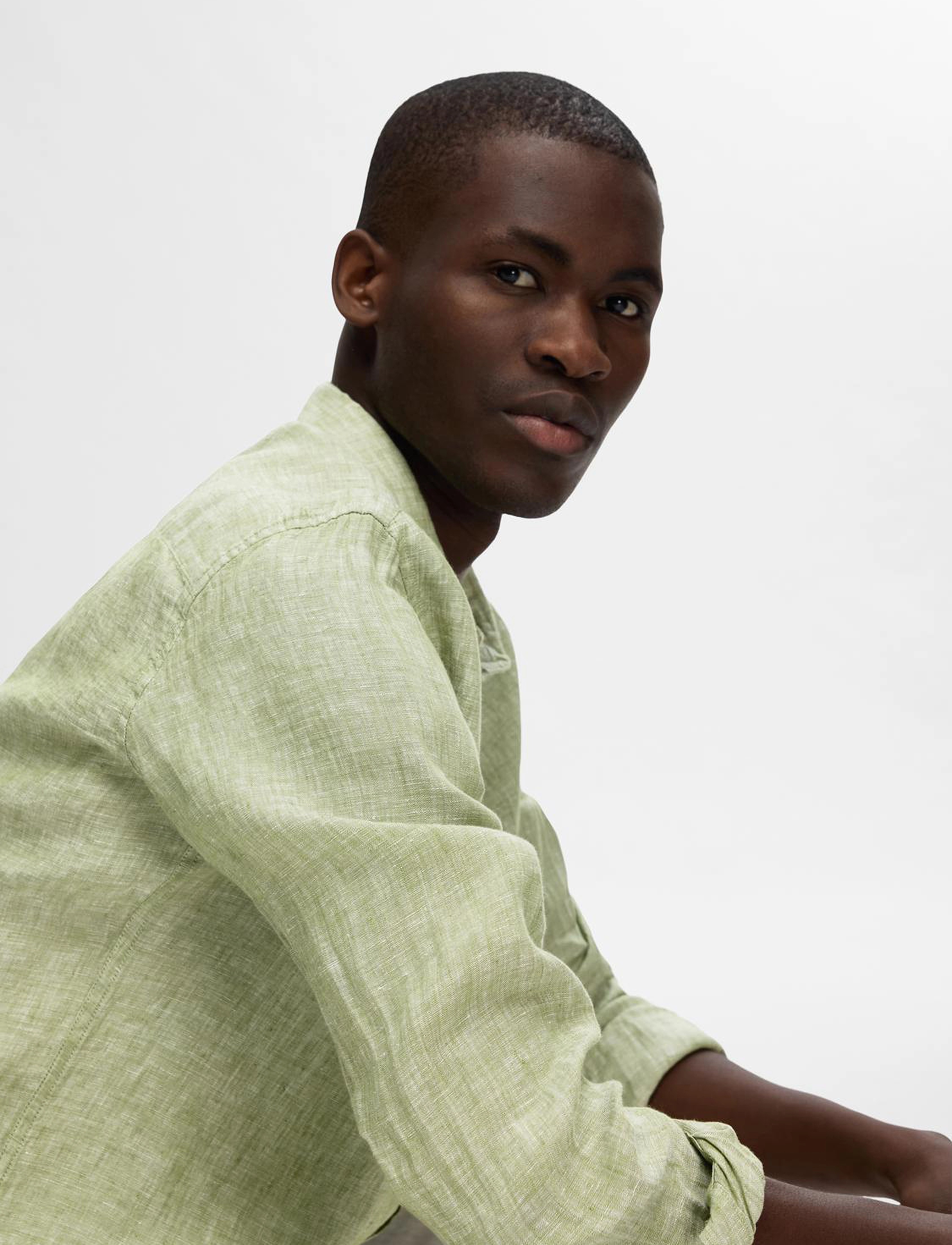 Selected - SLHREGKYLIAN-LINEN SHIRT LS CUT AWAY - epsom - 4
