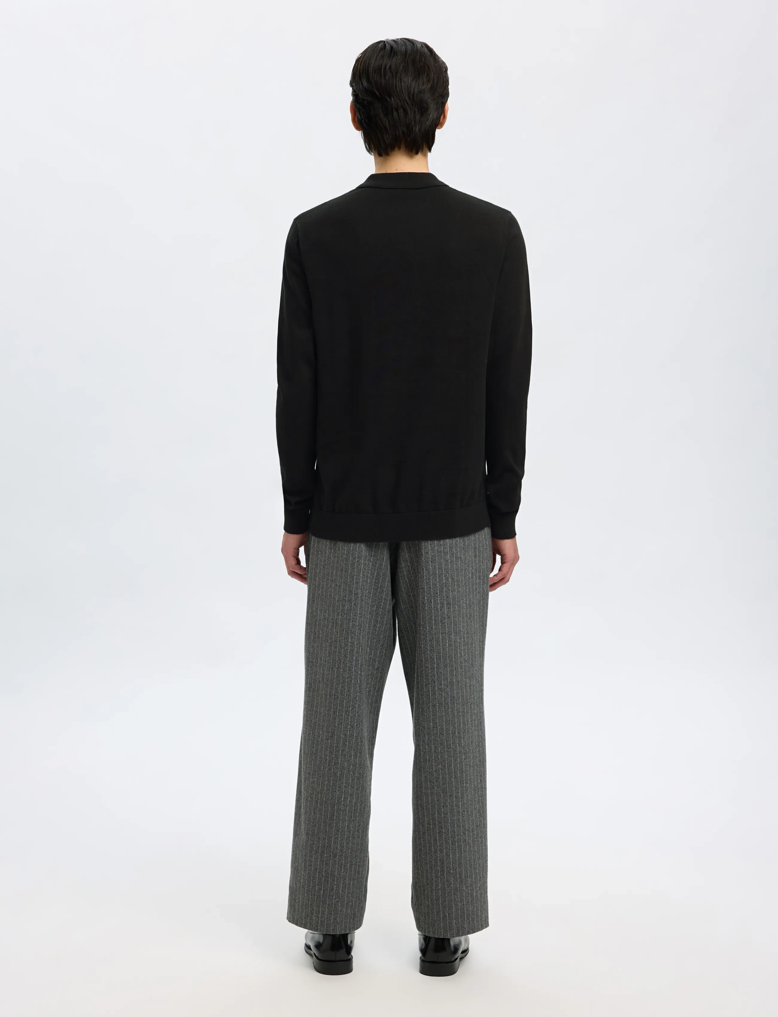 Selected - SLHBERG LS HALF ZIP POLO NOOS - poloer i strik med lange ærmer - black - 2