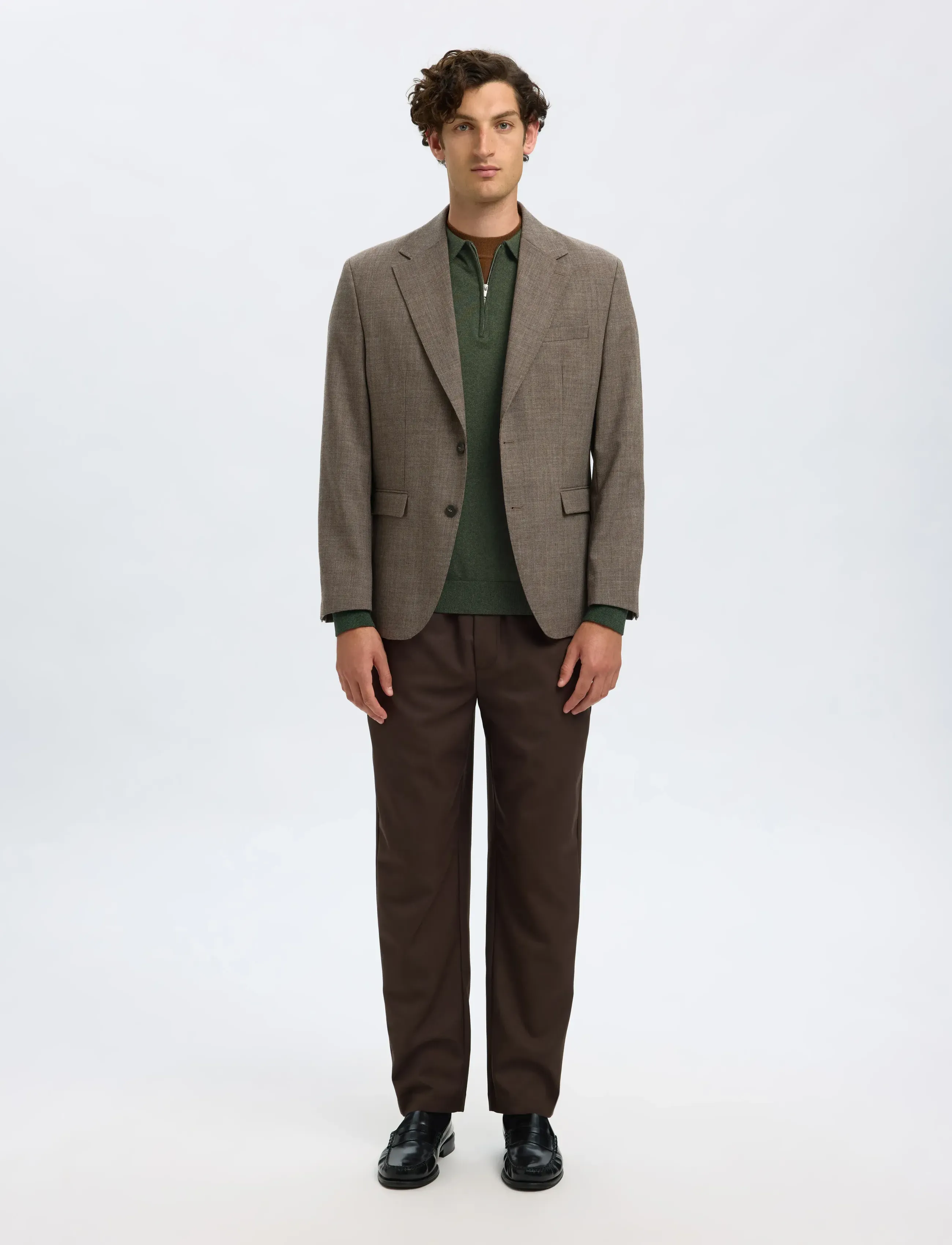 Selected - SLHBERG LS HALF ZIP POLO NOOS - poloer i strik med lange ærmer - forest night - 5