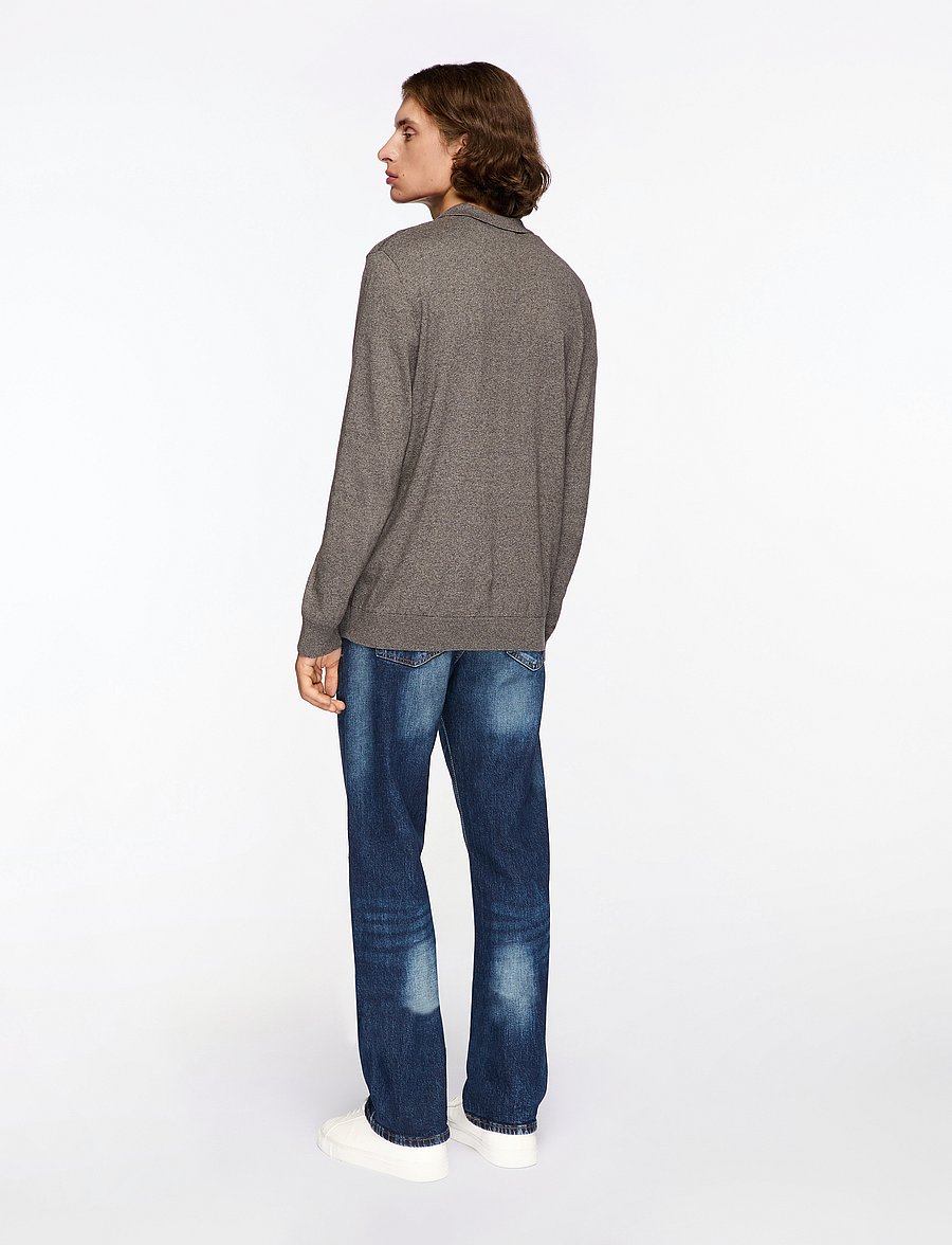 Selected - SLHBERG LS HALF ZIP POLO NOOS - långärmade stickade pikétröjor - morel - 4