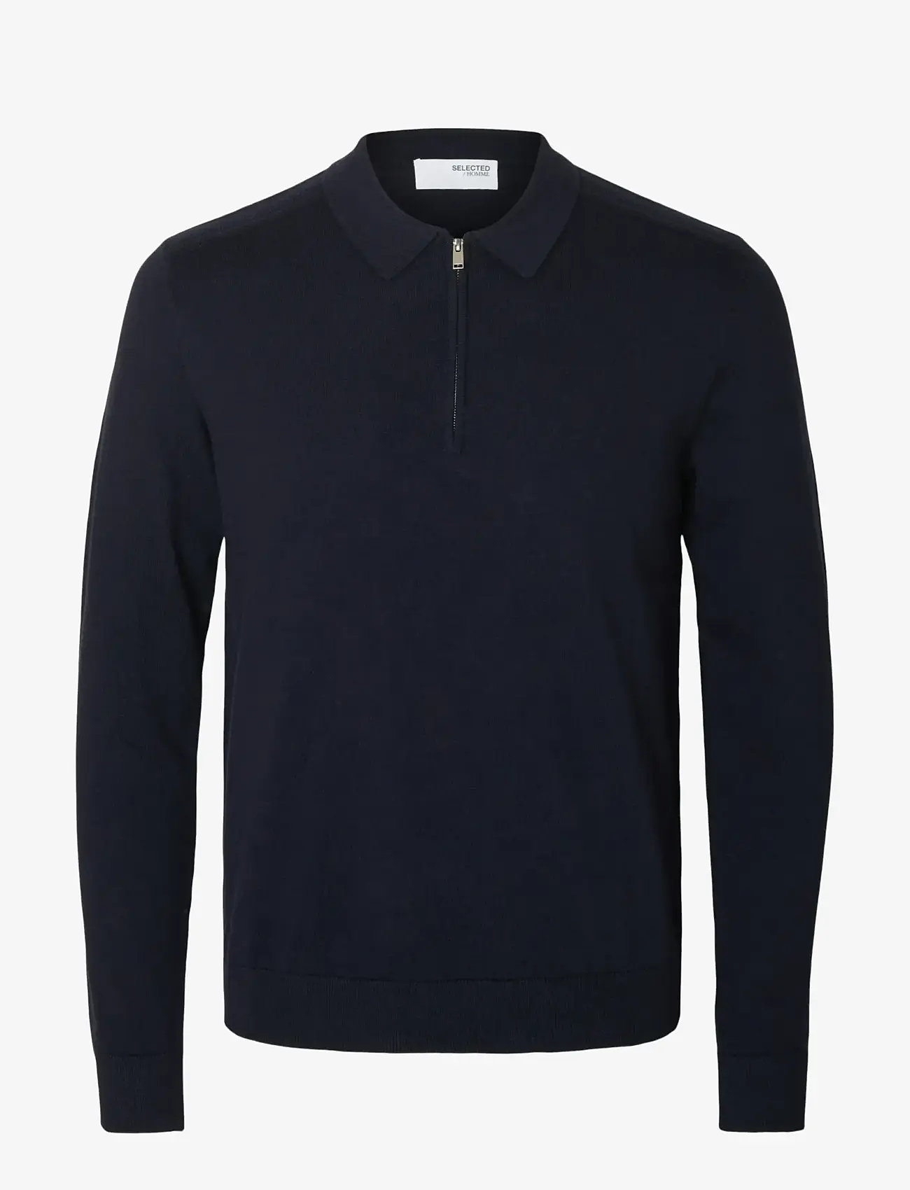 Selected - SLHBERG LS HALF ZIP POLO NOOS - polos en tricot à manches longues - navy blazer - 1