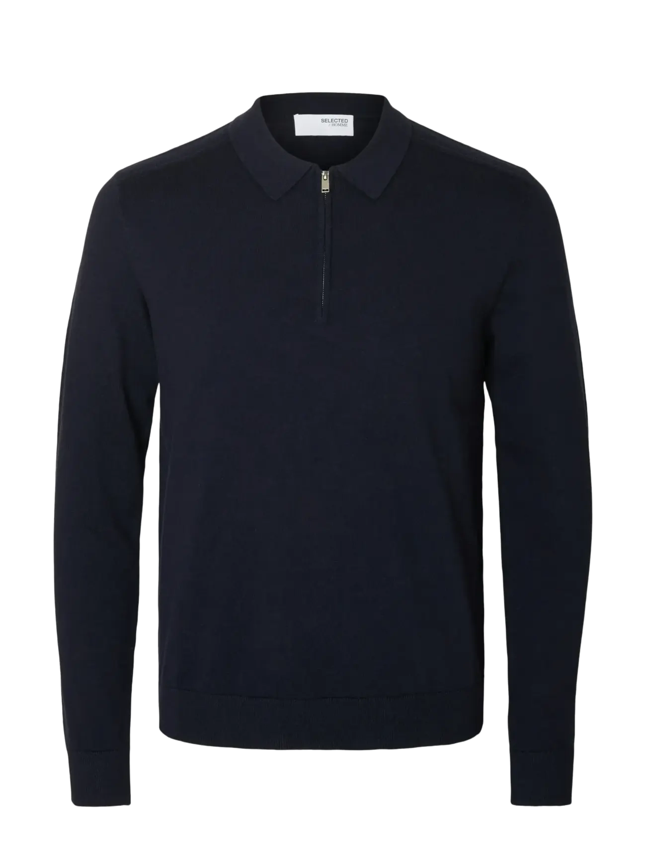 Selected SLHBERG LS HALF ZIP POLO NOOS - Strickmode - NAVY BLAZER / navy