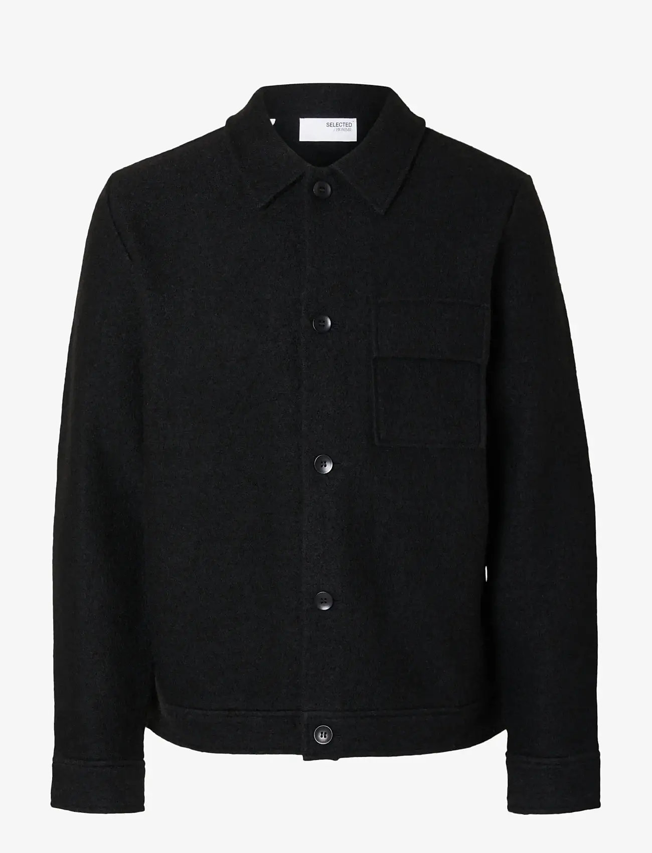 Selected - SLHNEALY LS KNIT SHIRT JACKET NOOS - black - 1