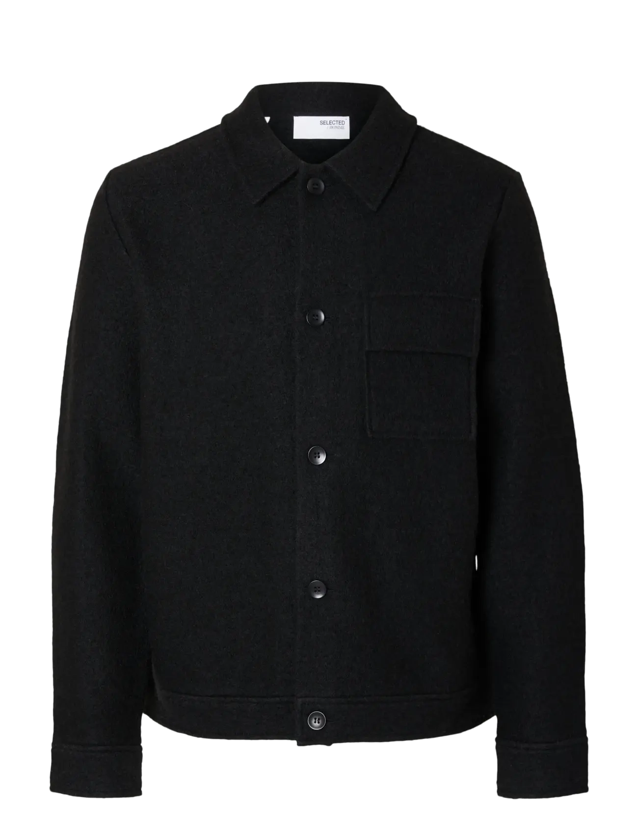 Selected - SLHNEALY LS KNIT SHIRT JACKET NOOS - black - 1