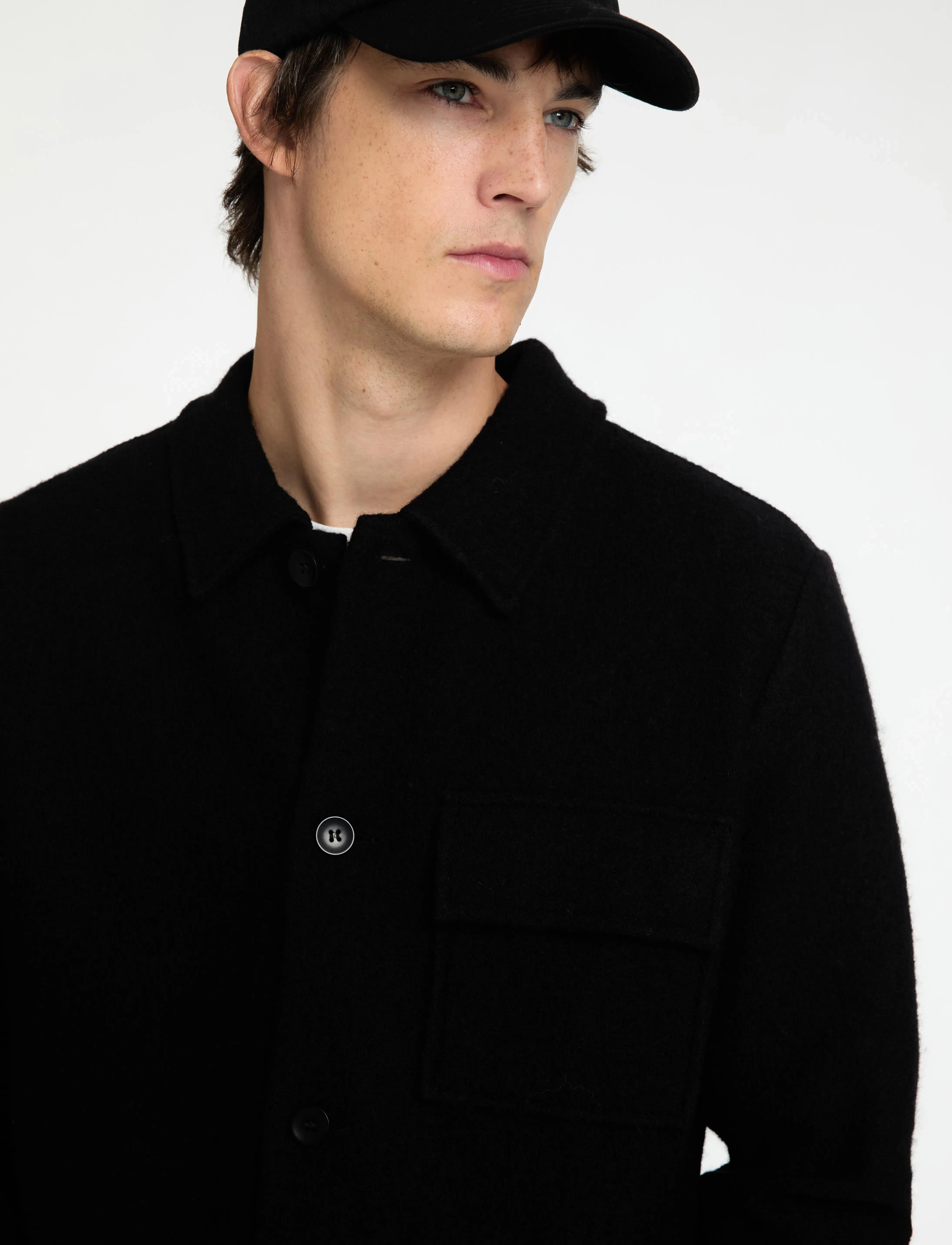 Selected - SLHNEALY LS KNIT SHIRT JACKET NOOS - black - 4