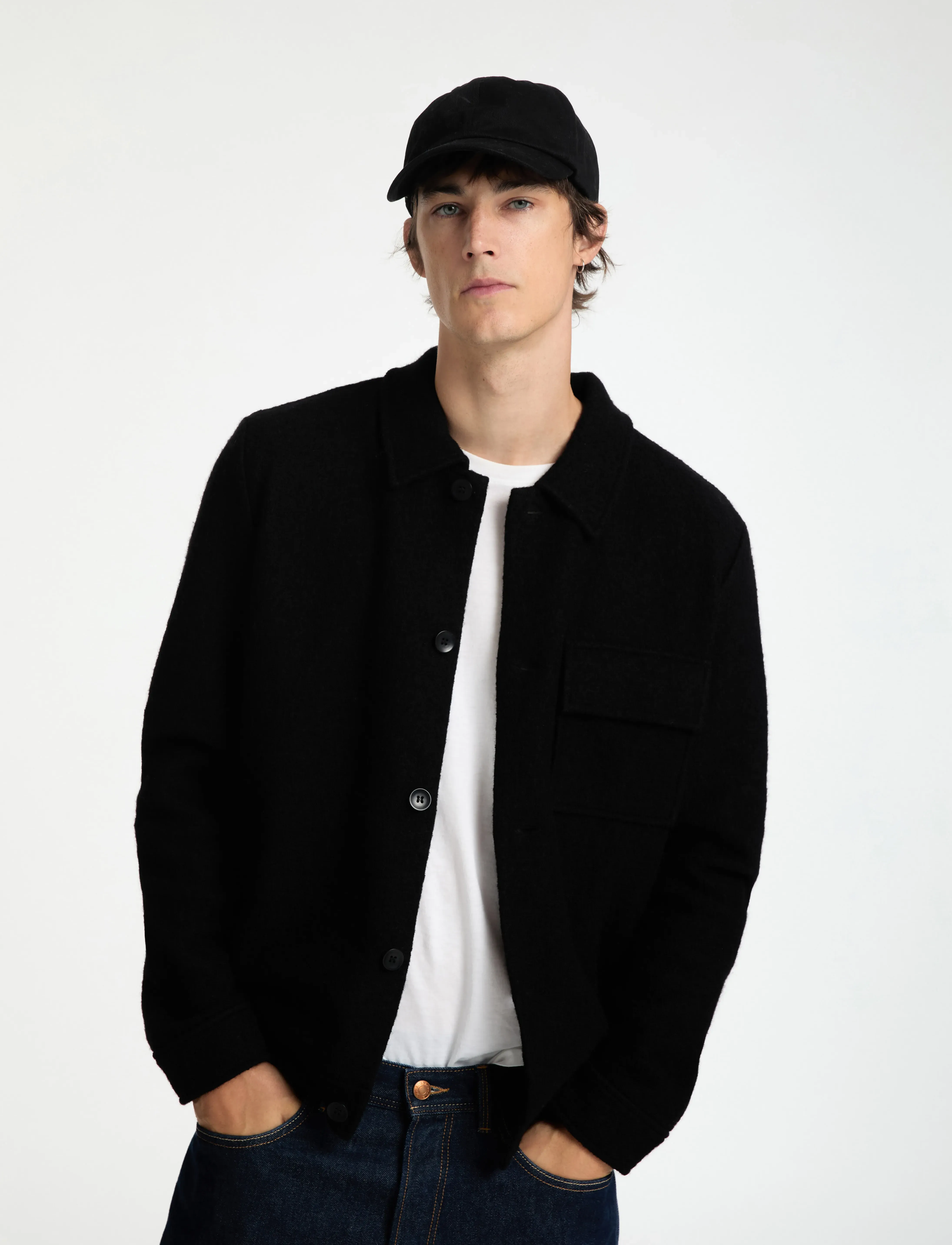 Selected - SLHNEALY LS KNIT SHIRT JACKET NOOS - black - 5