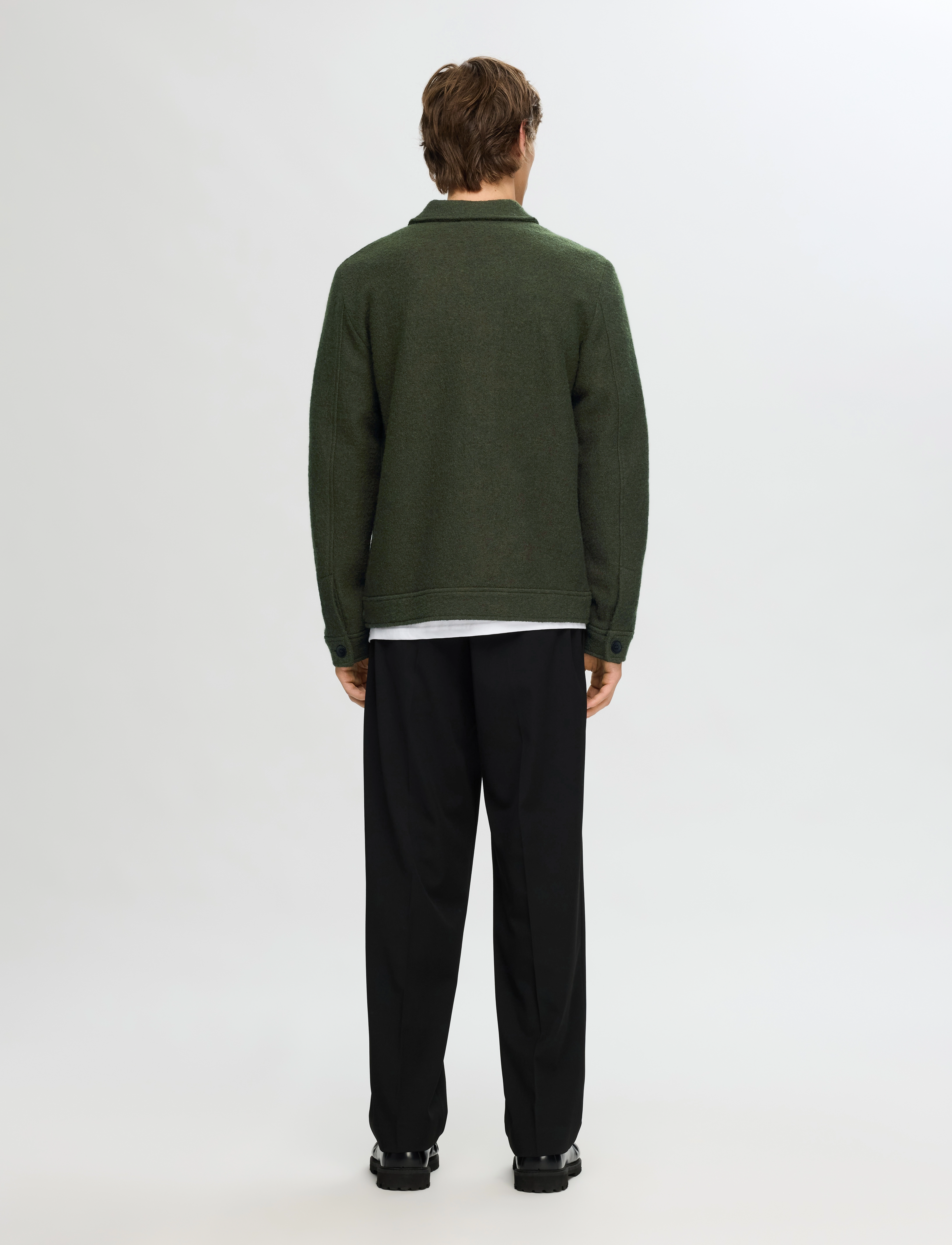Selected - SLHNEALY LS KNIT SHIRT JACKET NOOS - forest night - 2