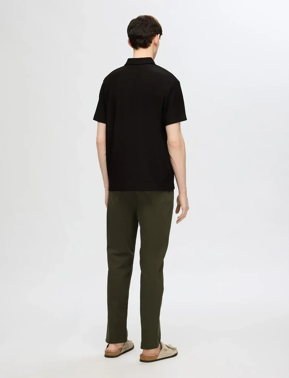 Selected - SLHRELAX-PLISSE HALF ZIP SS POLO EX - kurzärmelig - black - 2