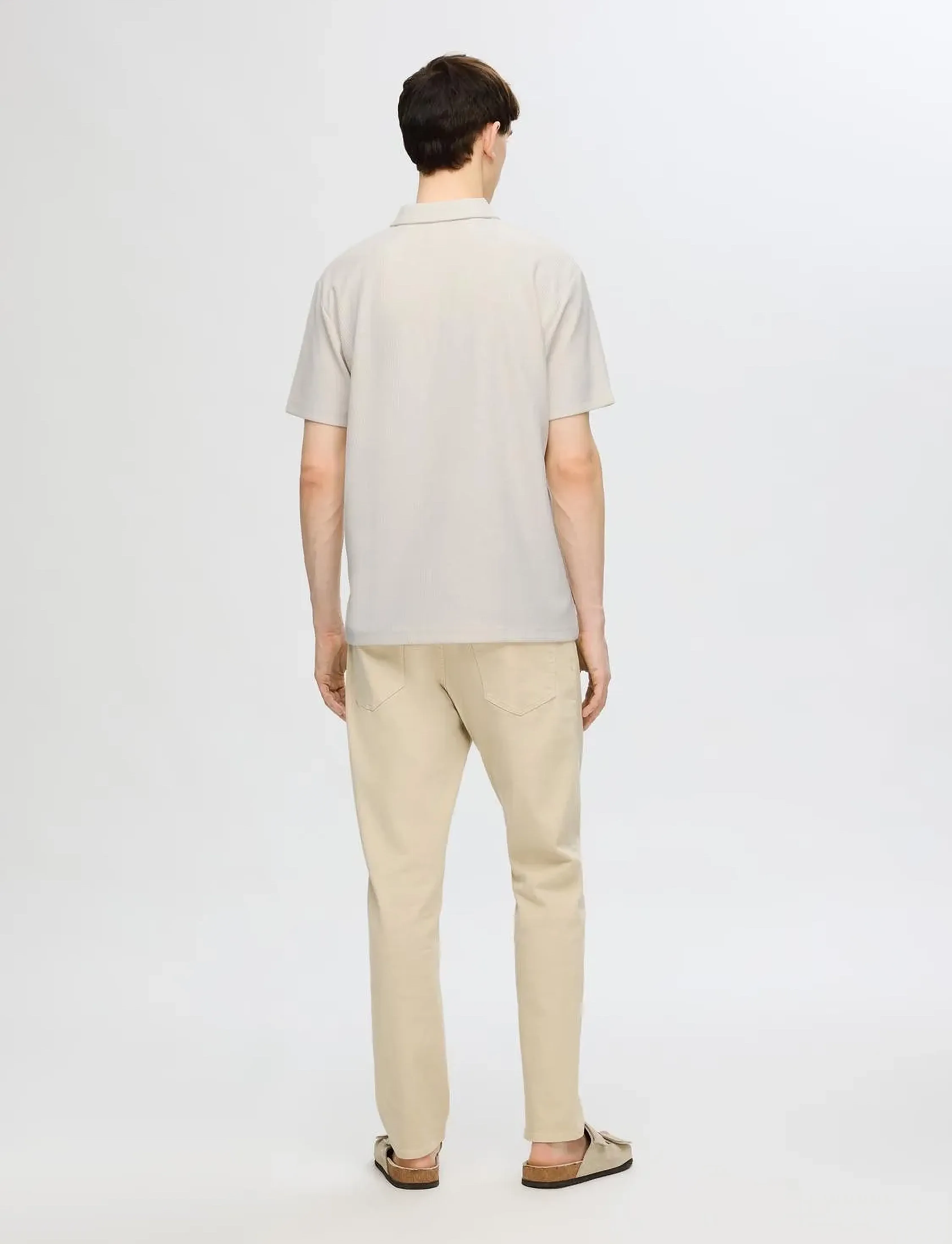 Selected - SLHRELAX-PLISSE HALF ZIP SS POLO EX - kortærmede poloer - egret - 2