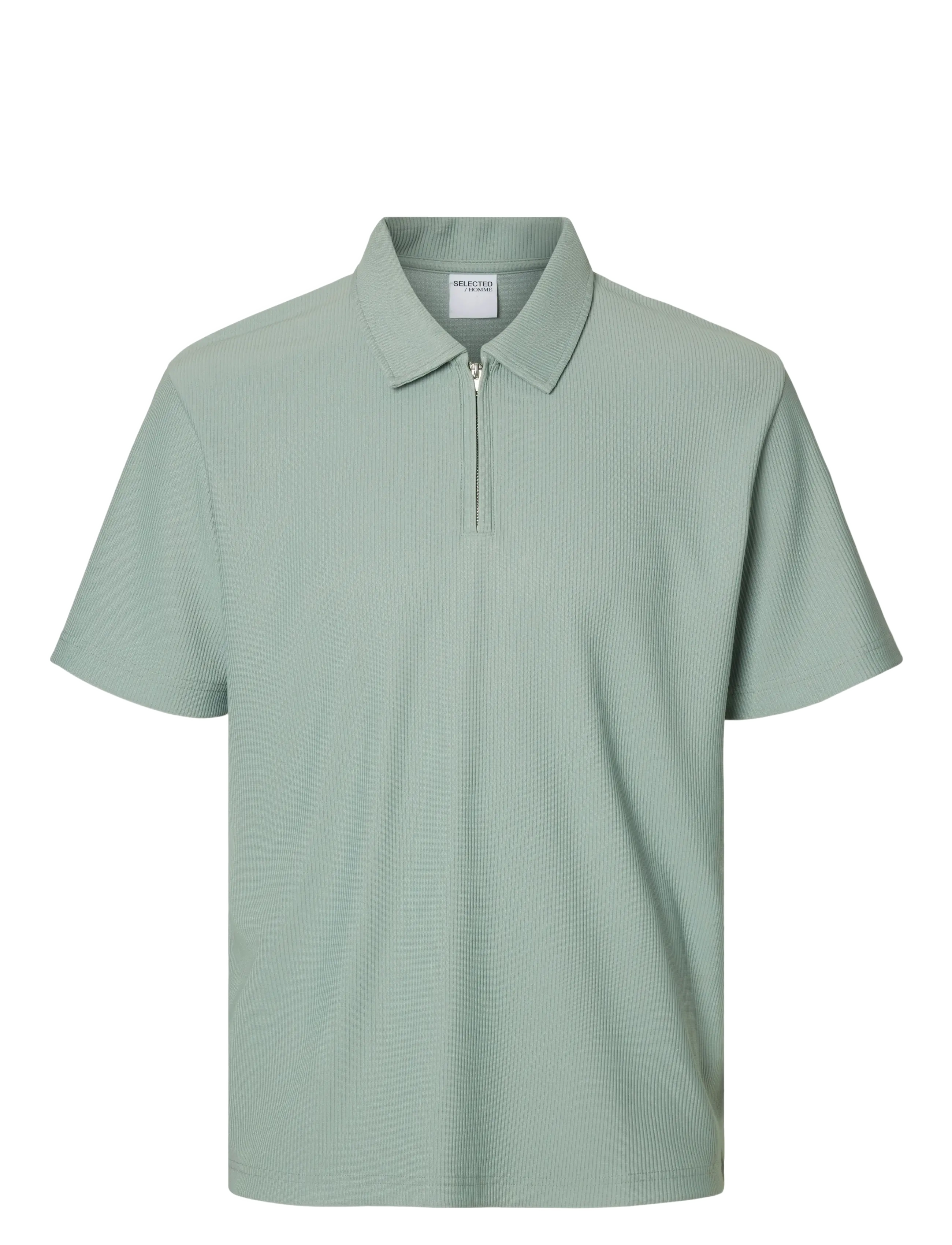 Selected SLHRELAX-PLISSE HALF ZIP SS POLO EX - Selected - ICEBERG GREEN / green