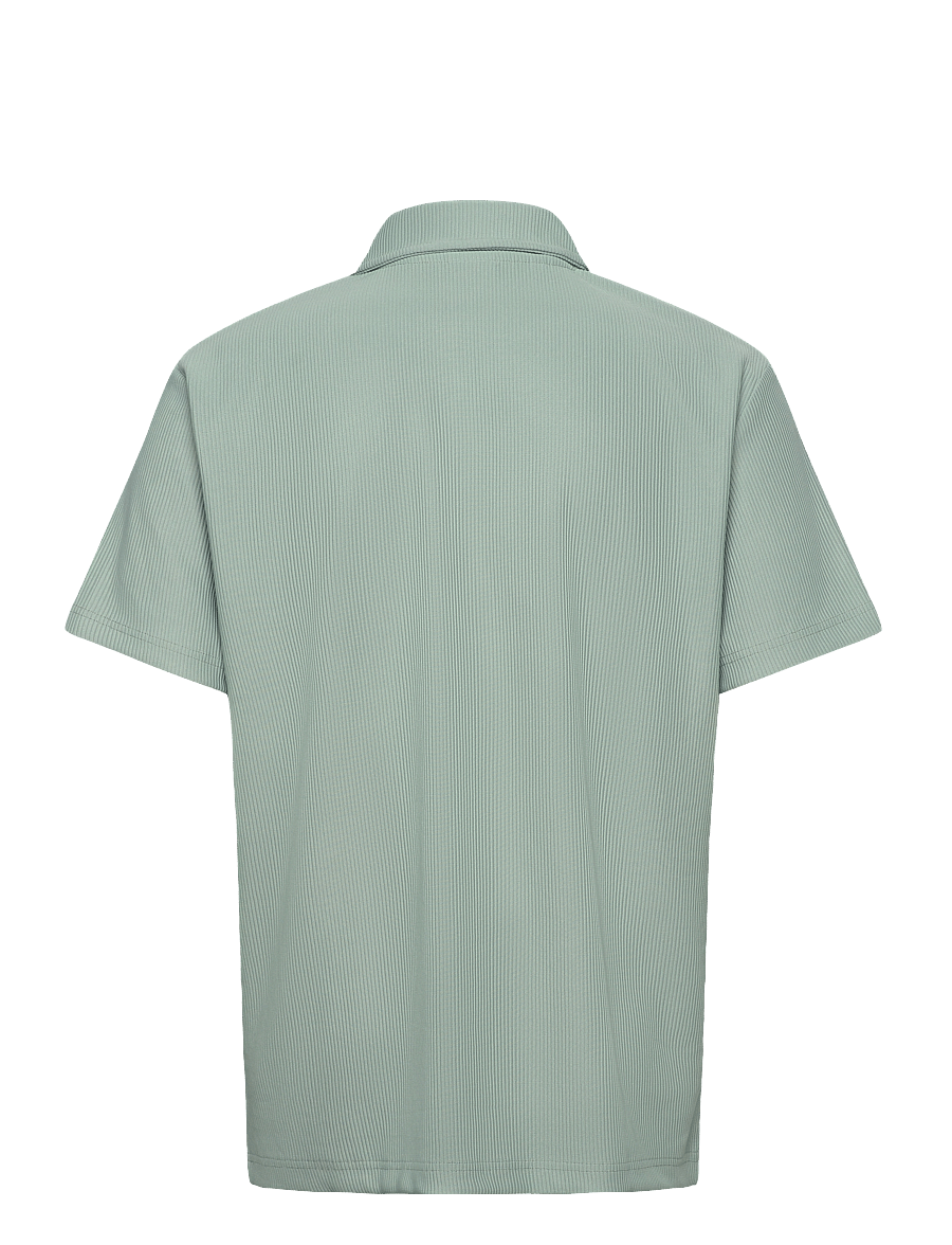 Selected - SLHRELAX-PLISSE HALF ZIP SS POLO EX - kurzärmelig - iceberg green - 2